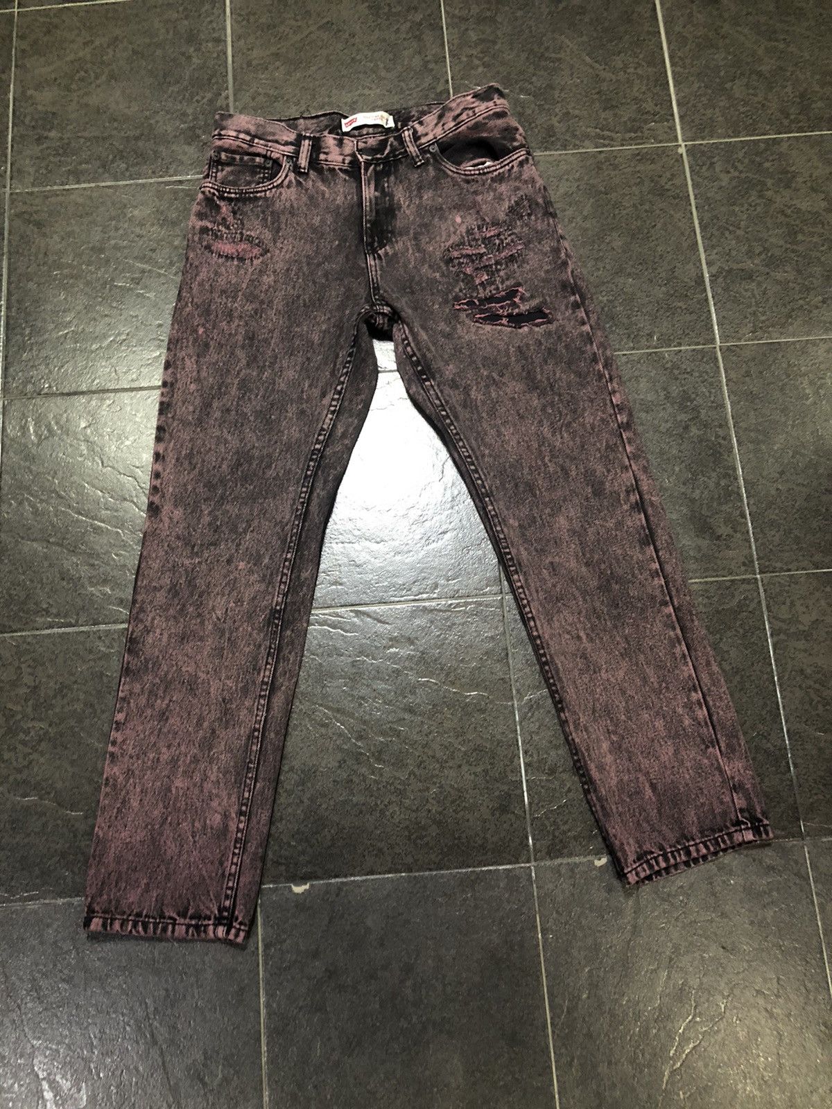 Levi's Levis 502 Regular Taper Purple Acid Wash Denim Size US 31 - 1 Thumbnail