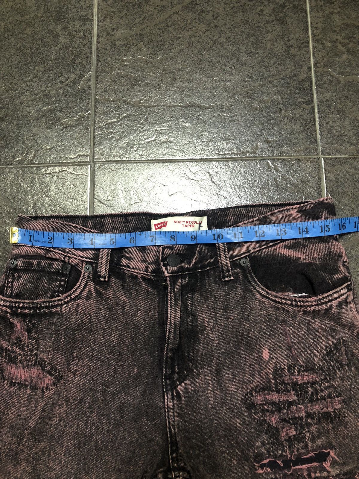 Levi's Levis 502 Regular Taper Purple Acid Wash Denim Size US 31 - 24 Thumbnail