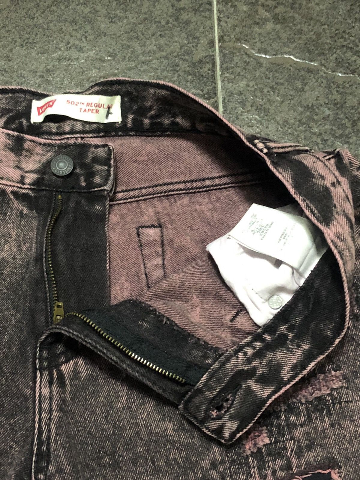 Levi's Levis 502 Regular Taper Purple Acid Wash Denim Size US 31 - 12 Thumbnail