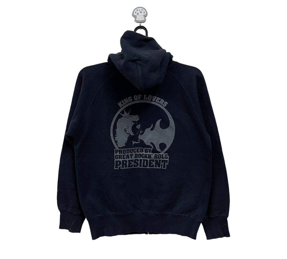 image of Lovers Rock Lovers Record By Superlover Hoodie in Dark Blue, Men's (Size Medium)