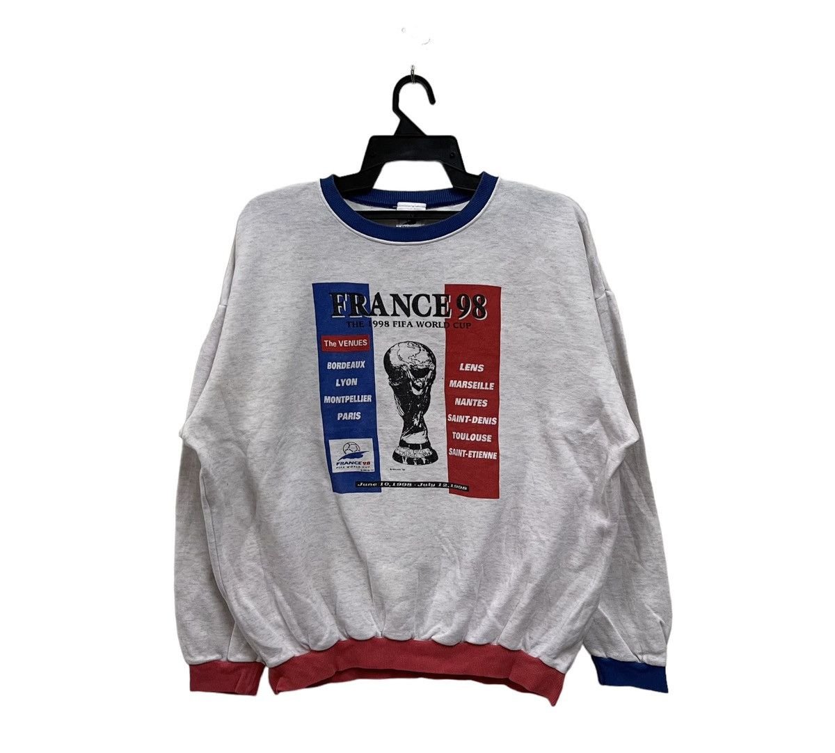 Vintage Vintage 90s france fifa world cup sweatshirt pullover Size US XL / EU 56 / 4 - 1 Thumbnail