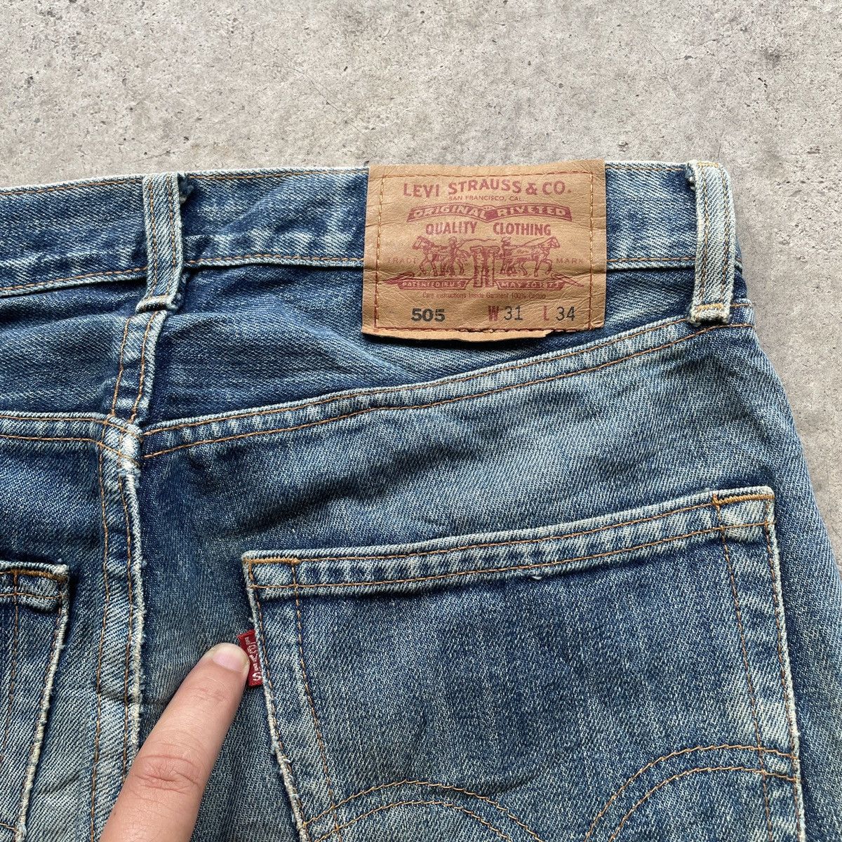 Levi's Vintage Levi’s 505 Distressed Faded Denim Jeans Pants RUSTY Size US 30 / EU 46 - 9 Thumbnail