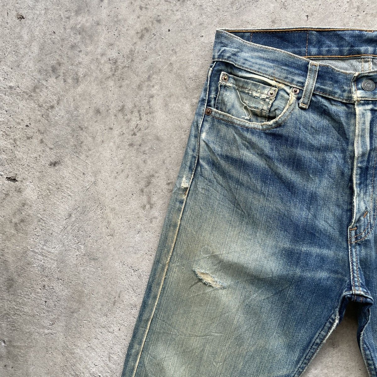 Levi's Vintage Levi’s 505 Distressed Faded Denim Jeans Pants RUSTY Size US 30 / EU 46 - 4 Thumbnail