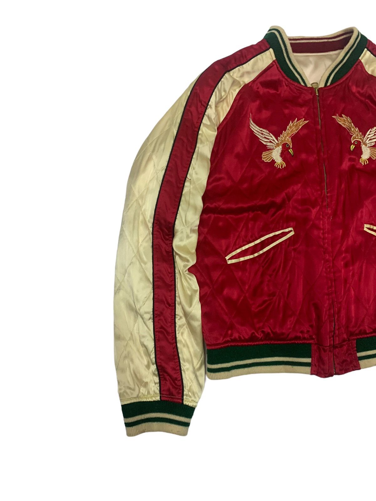Japanese Brand 🔥SILK SUKAJAN JACKETS REVERSIBLE GEISHA EMBROIDERY Size US L / EU 52-54 / 3 - 3 Thumbnail