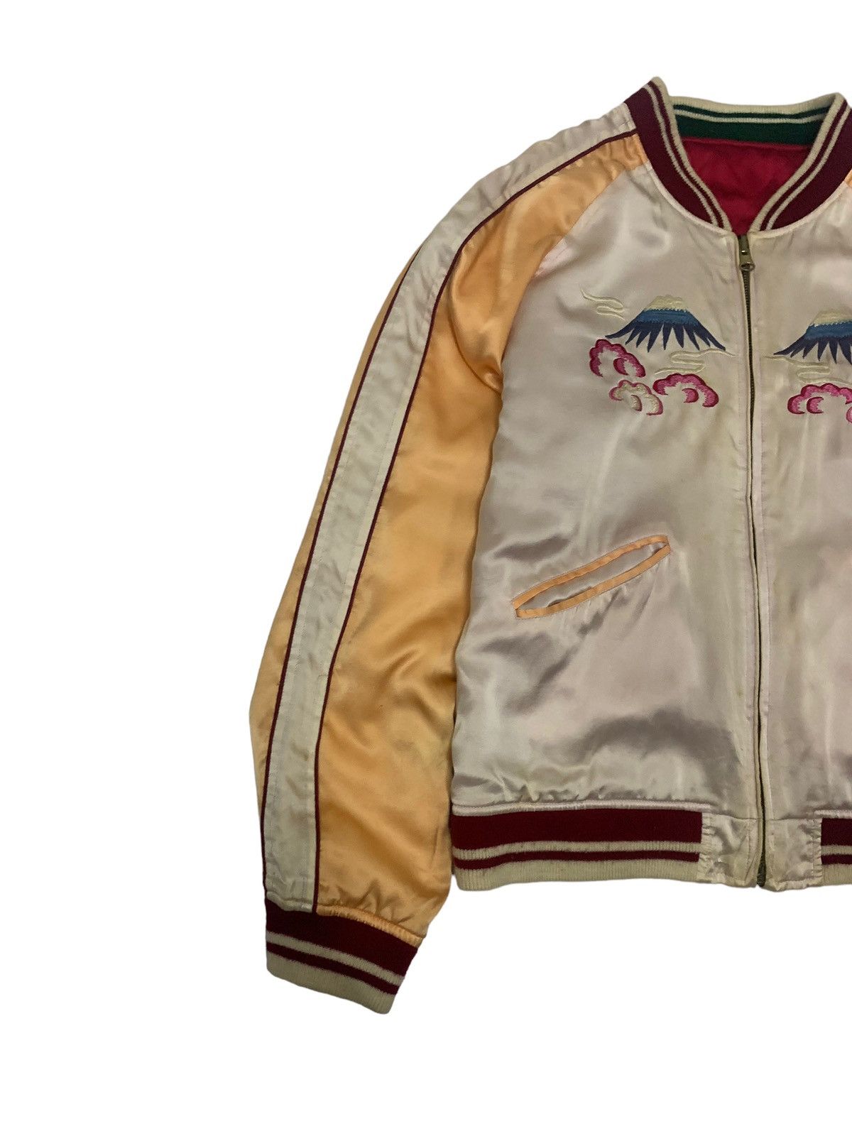 Japanese Brand 🔥SILK SUKAJAN JACKETS REVERSIBLE GEISHA EMBROIDERY Size US L / EU 52-54 / 3 - 13 Thumbnail