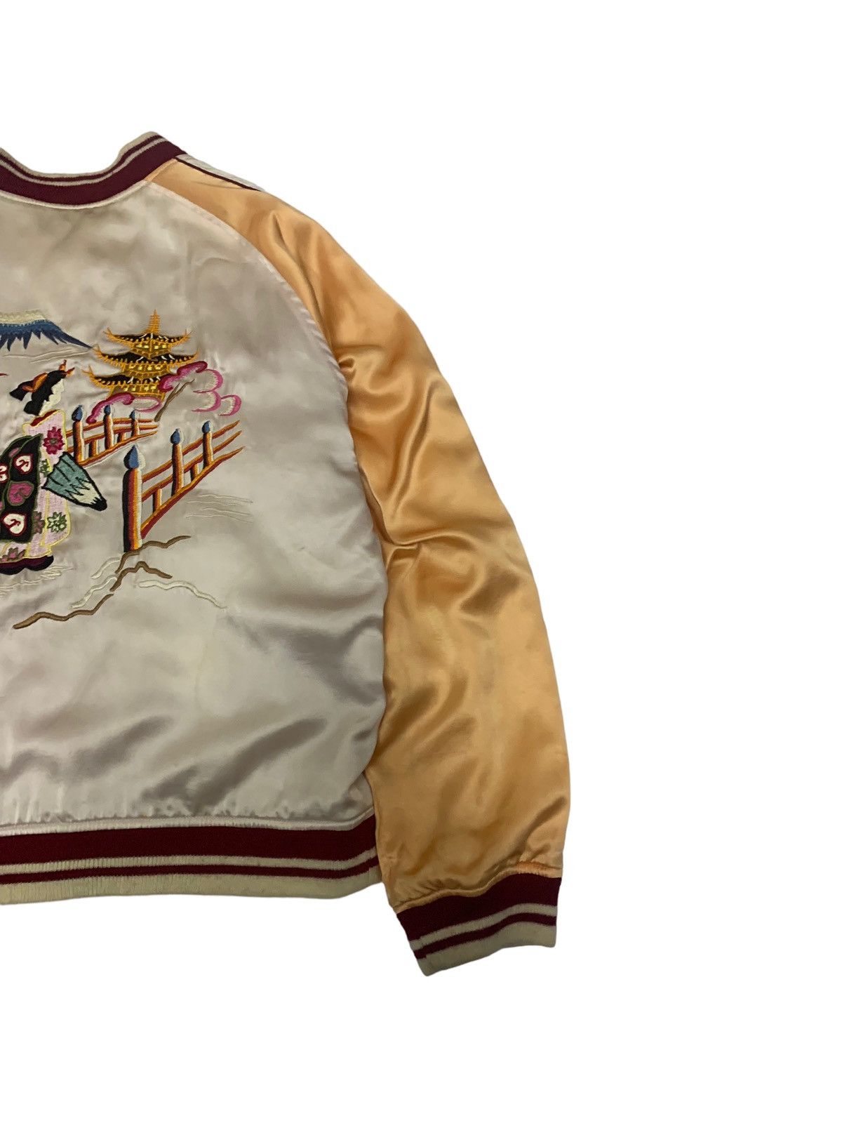Japanese Brand 🔥SILK SUKAJAN JACKETS REVERSIBLE GEISHA EMBROIDERY Size US L / EU 52-54 / 3 - 10 Thumbnail