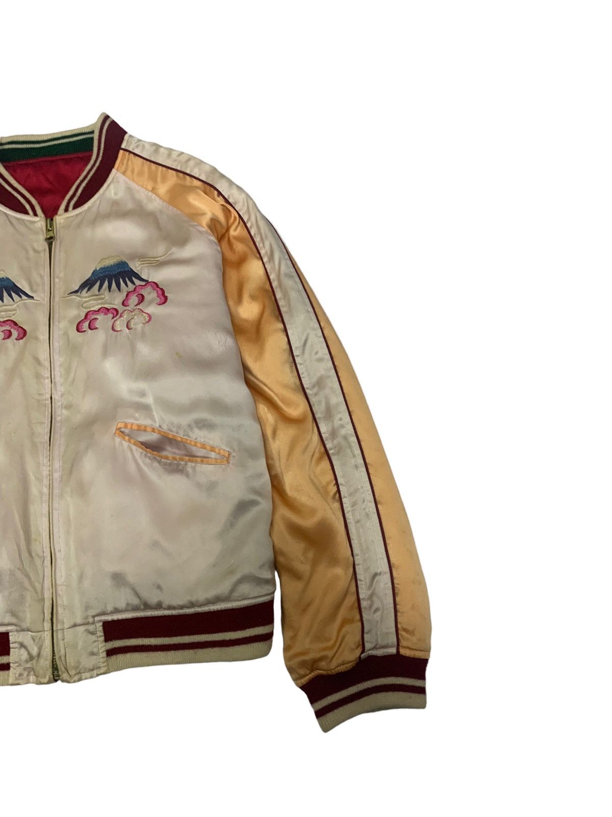 Japanese Brand 🔥SILK SUKAJAN JACKETS REVERSIBLE GEISHA EMBROIDERY Size US L / EU 52-54 / 3 - 14 Thumbnail