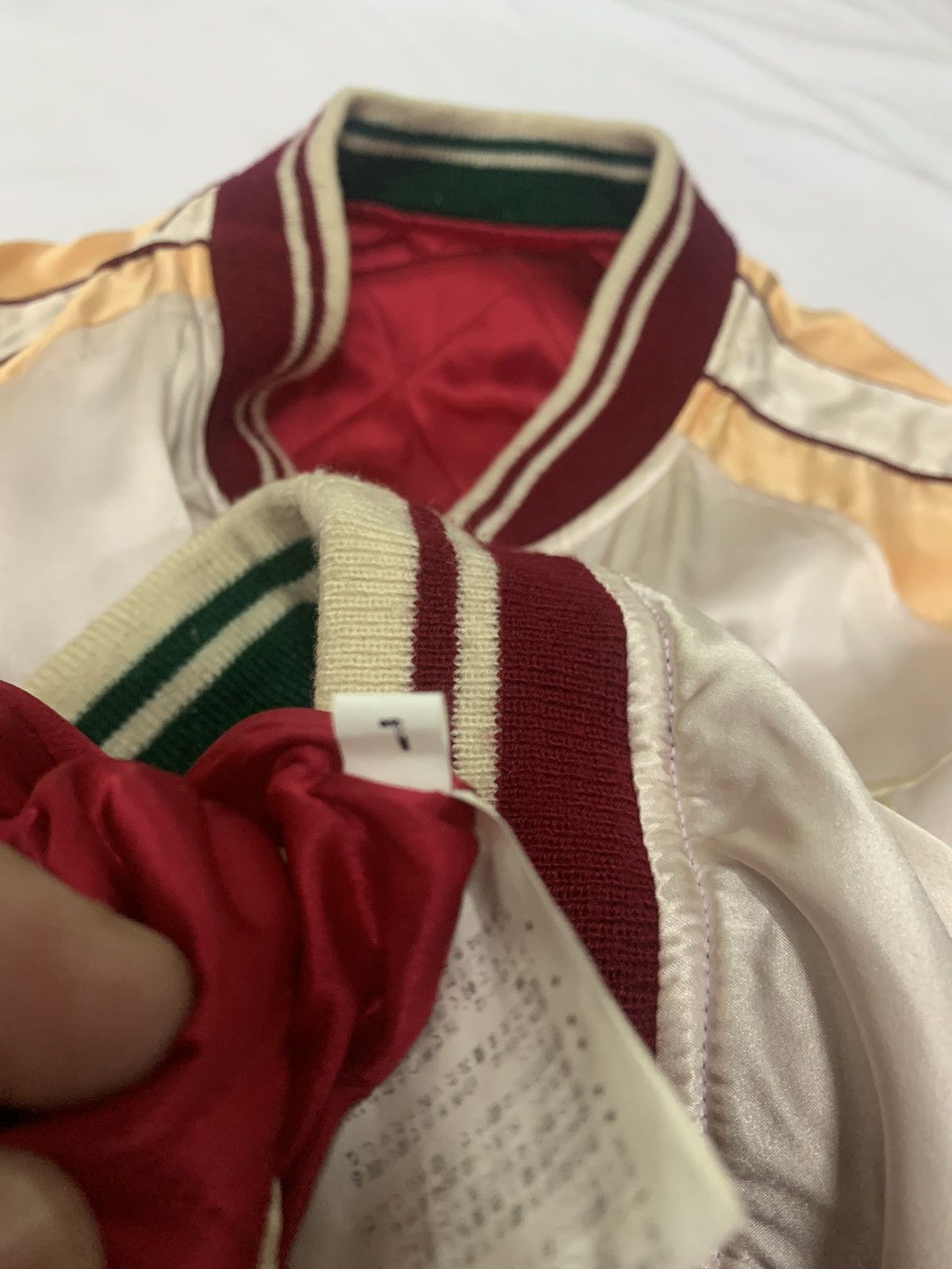 Japanese Brand 🔥SILK SUKAJAN JACKETS REVERSIBLE GEISHA EMBROIDERY Size US L / EU 52-54 / 3 - 15 Thumbnail