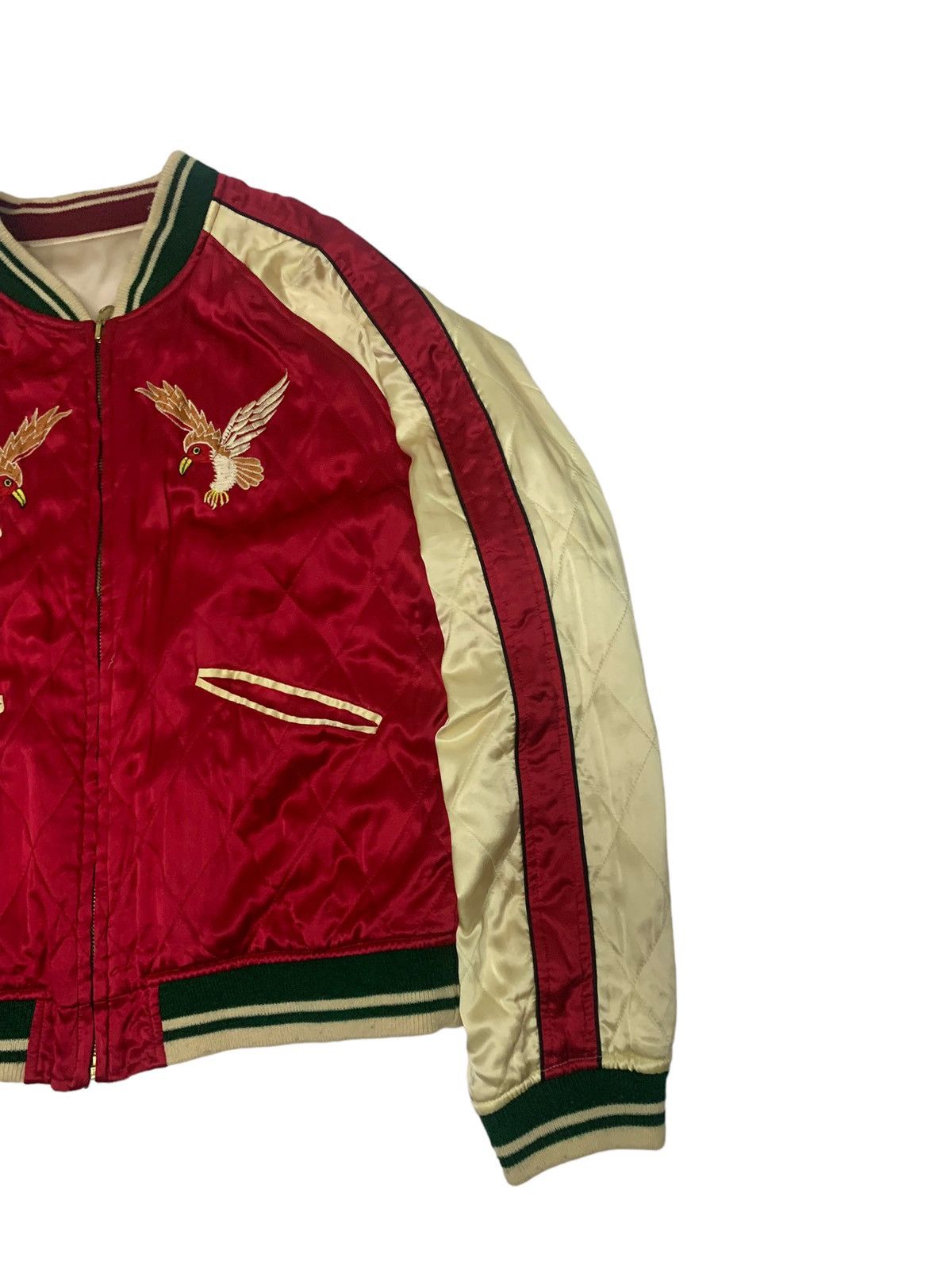 Japanese Brand 🔥SILK SUKAJAN JACKETS REVERSIBLE GEISHA EMBROIDERY Size US L / EU 52-54 / 3 - 4 Thumbnail