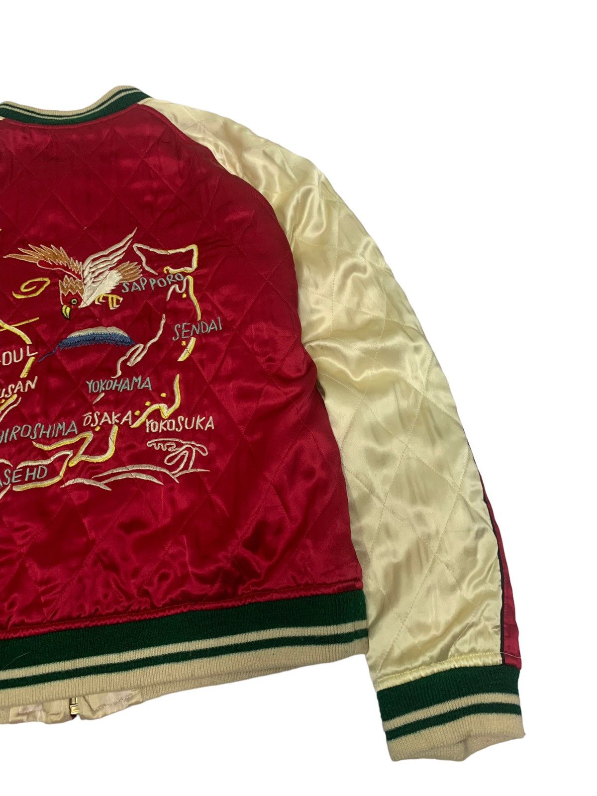 Japanese Brand 🔥SILK SUKAJAN JACKETS REVERSIBLE GEISHA EMBROIDERY Size US L / EU 52-54 / 3 - 7 Thumbnail
