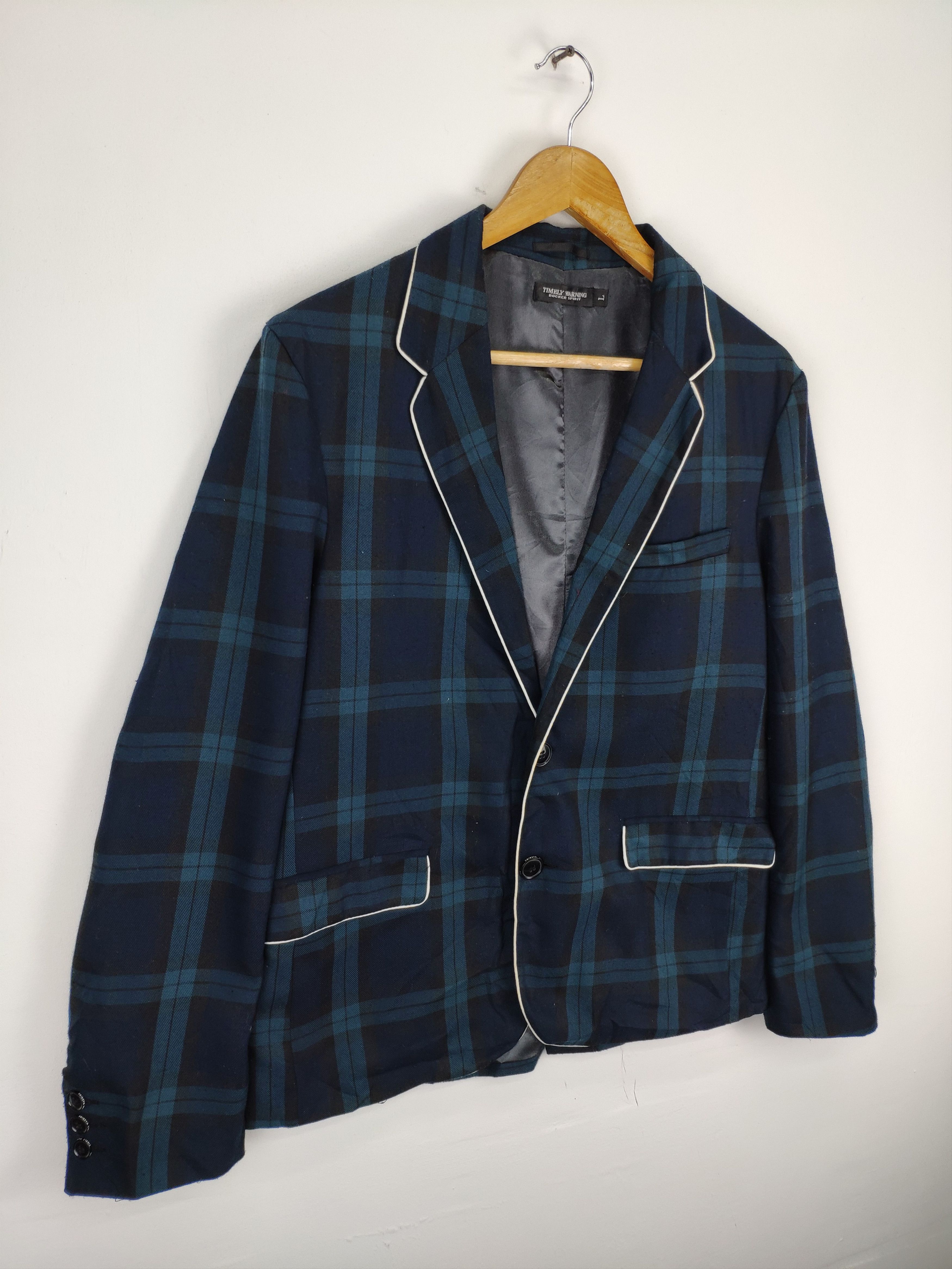 Japanese Brand × Vintage Vintage Plaid Blazer Jacket by Timely Warning Size US M / EU 48-50 / 2 - 3 Thumbnail