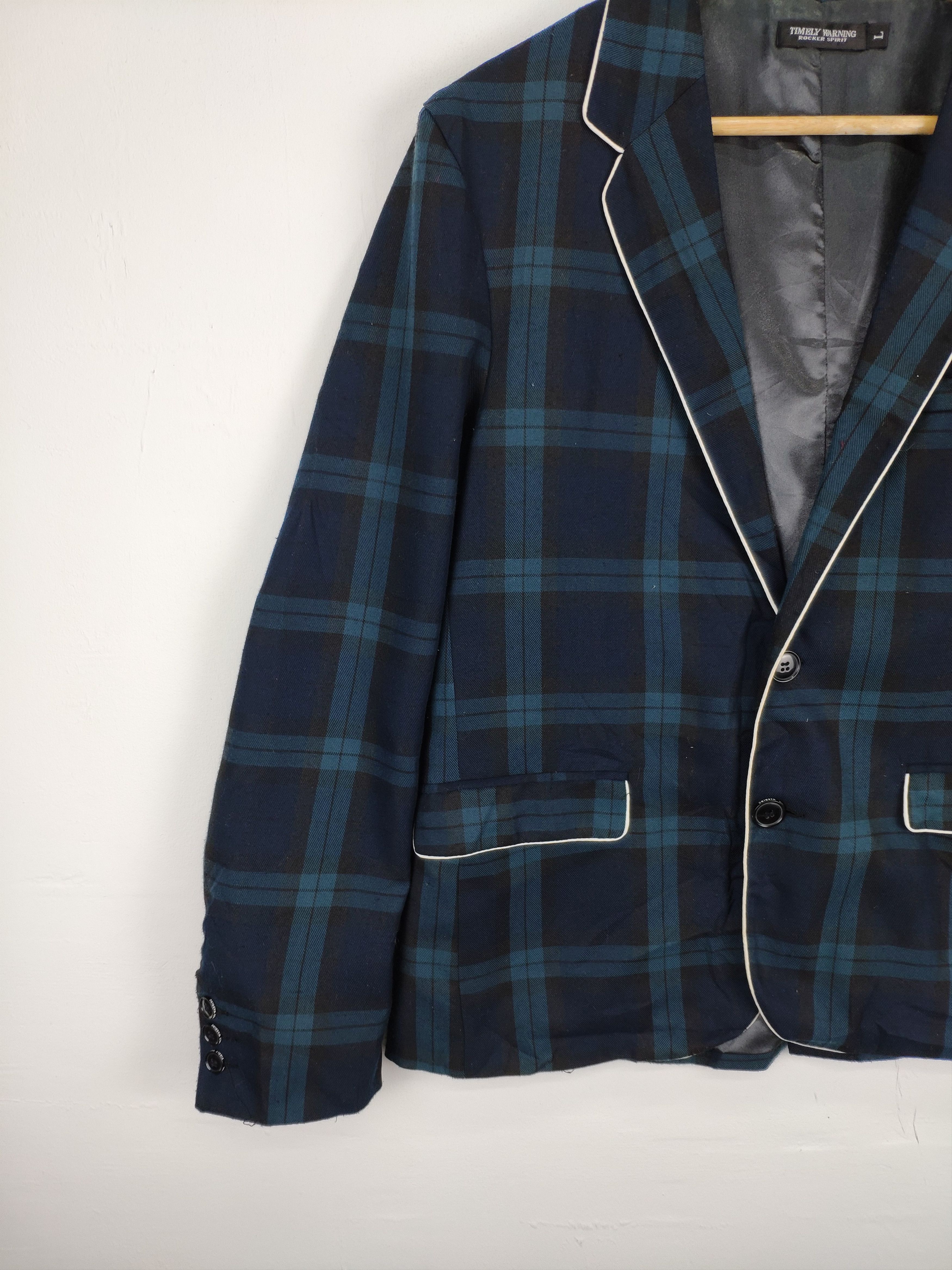 Japanese Brand × Vintage Vintage Plaid Blazer Jacket by Timely Warning Size US M / EU 48-50 / 2 - 8 Thumbnail