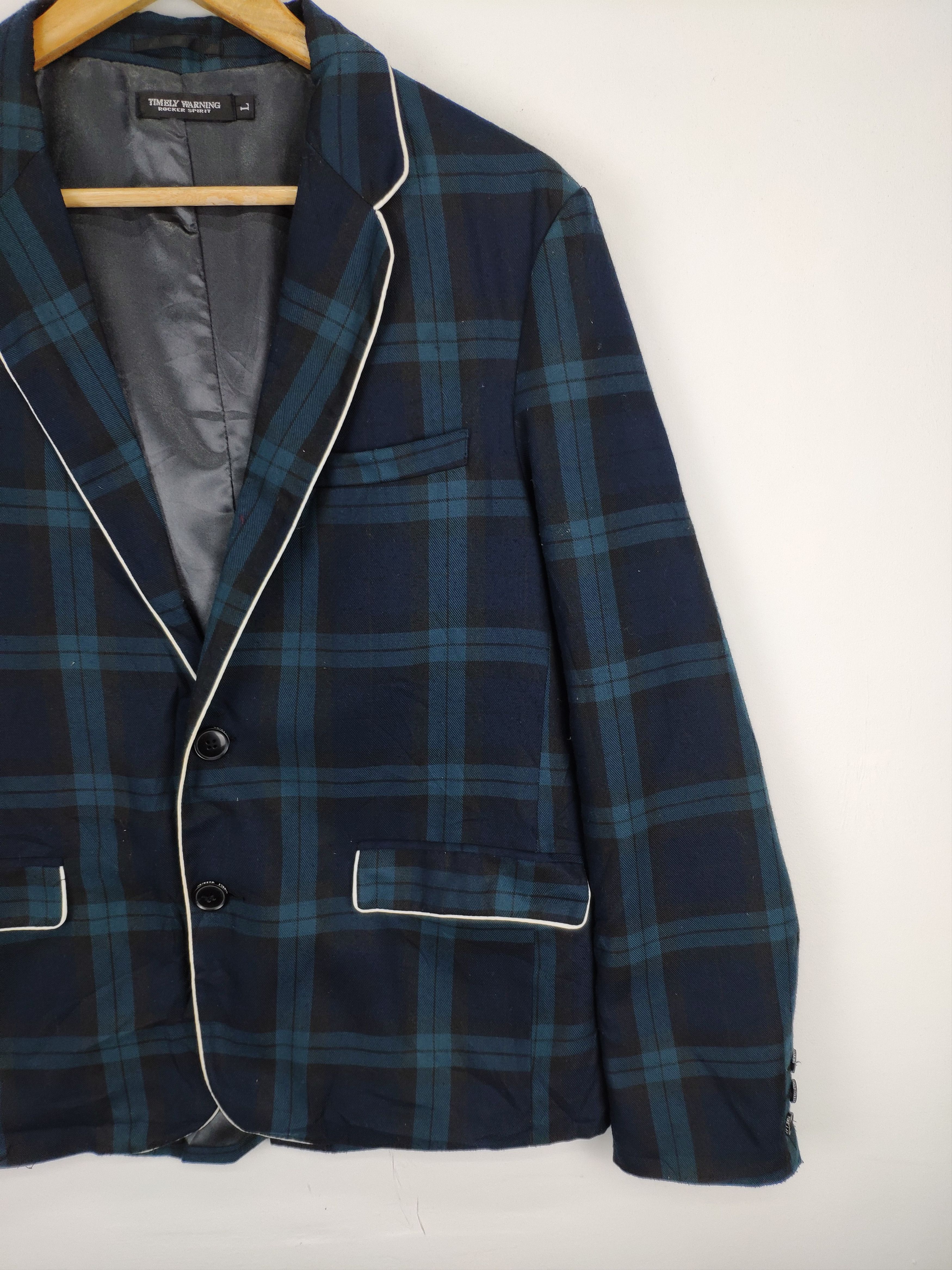 Japanese Brand × Vintage Vintage Plaid Blazer Jacket by Timely Warning Size US M / EU 48-50 / 2 - 9 Thumbnail
