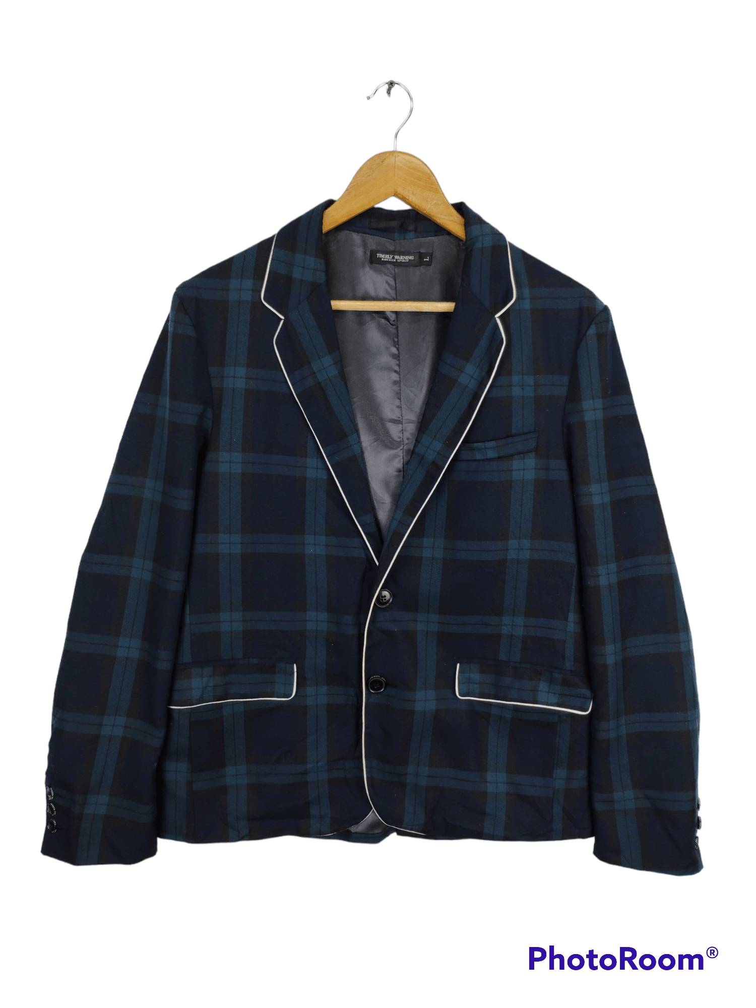 Japanese Brand × Vintage Vintage Plaid Blazer Jacket by Timely Warning Size US M / EU 48-50 / 2 - 1 Thumbnail