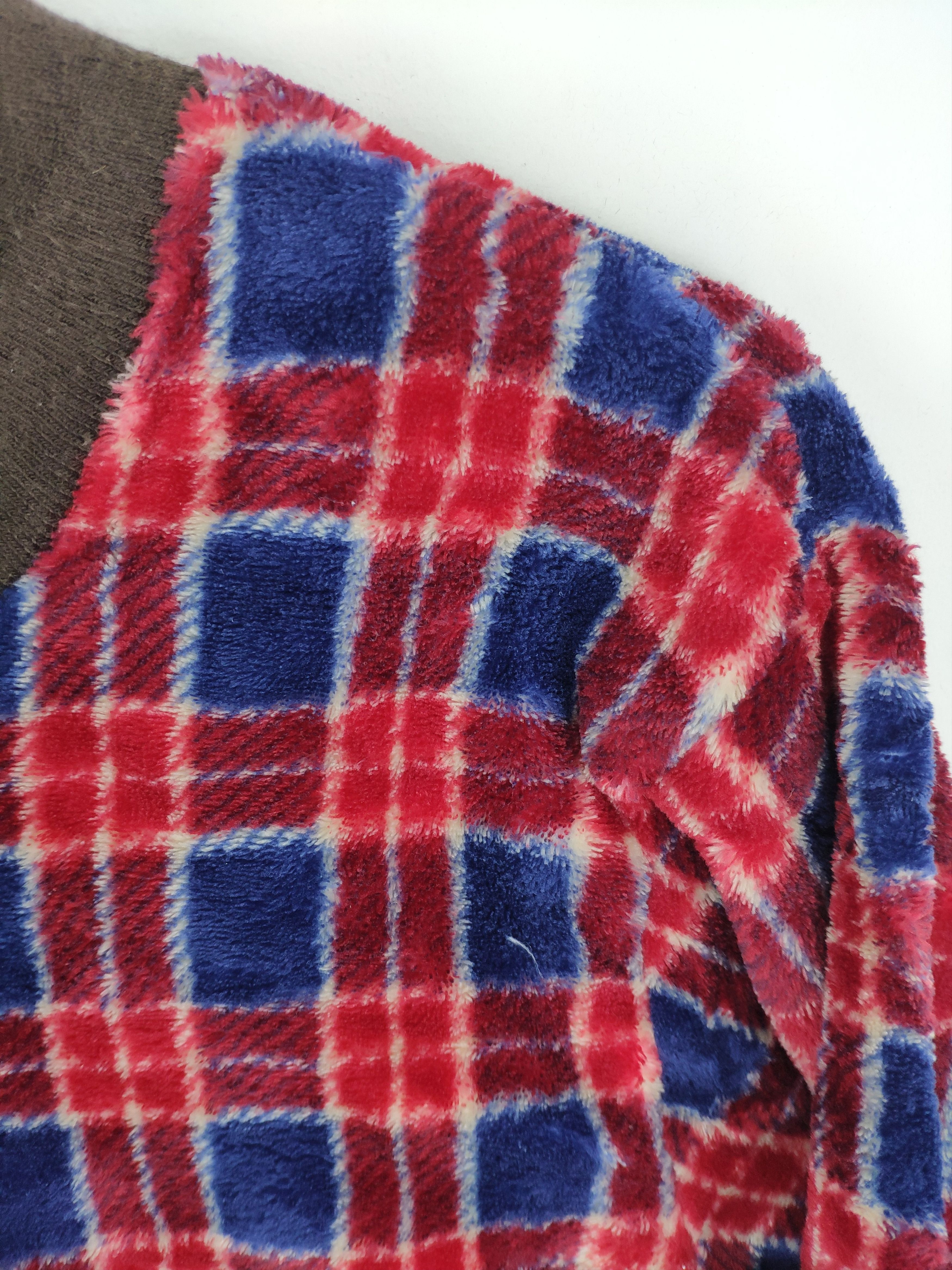 Japanese Brand Vintage Fleece Shirt Button Up Checkered Size M / US 6-8 / IT 42-44 - 8 Thumbnail