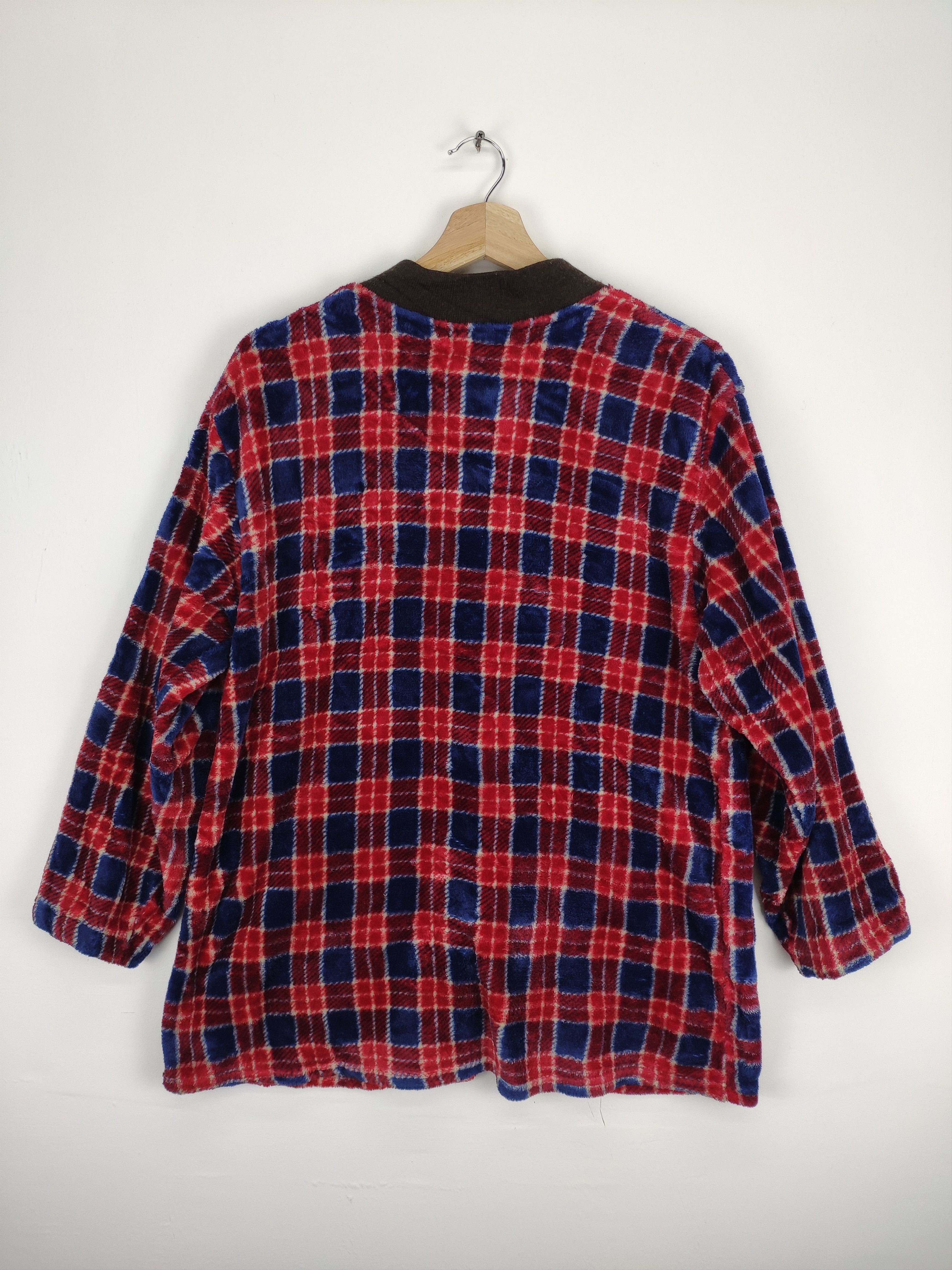 Japanese Brand Vintage Fleece Shirt Button Up Checkered Size M / US 6-8 / IT 42-44 - 11 Thumbnail