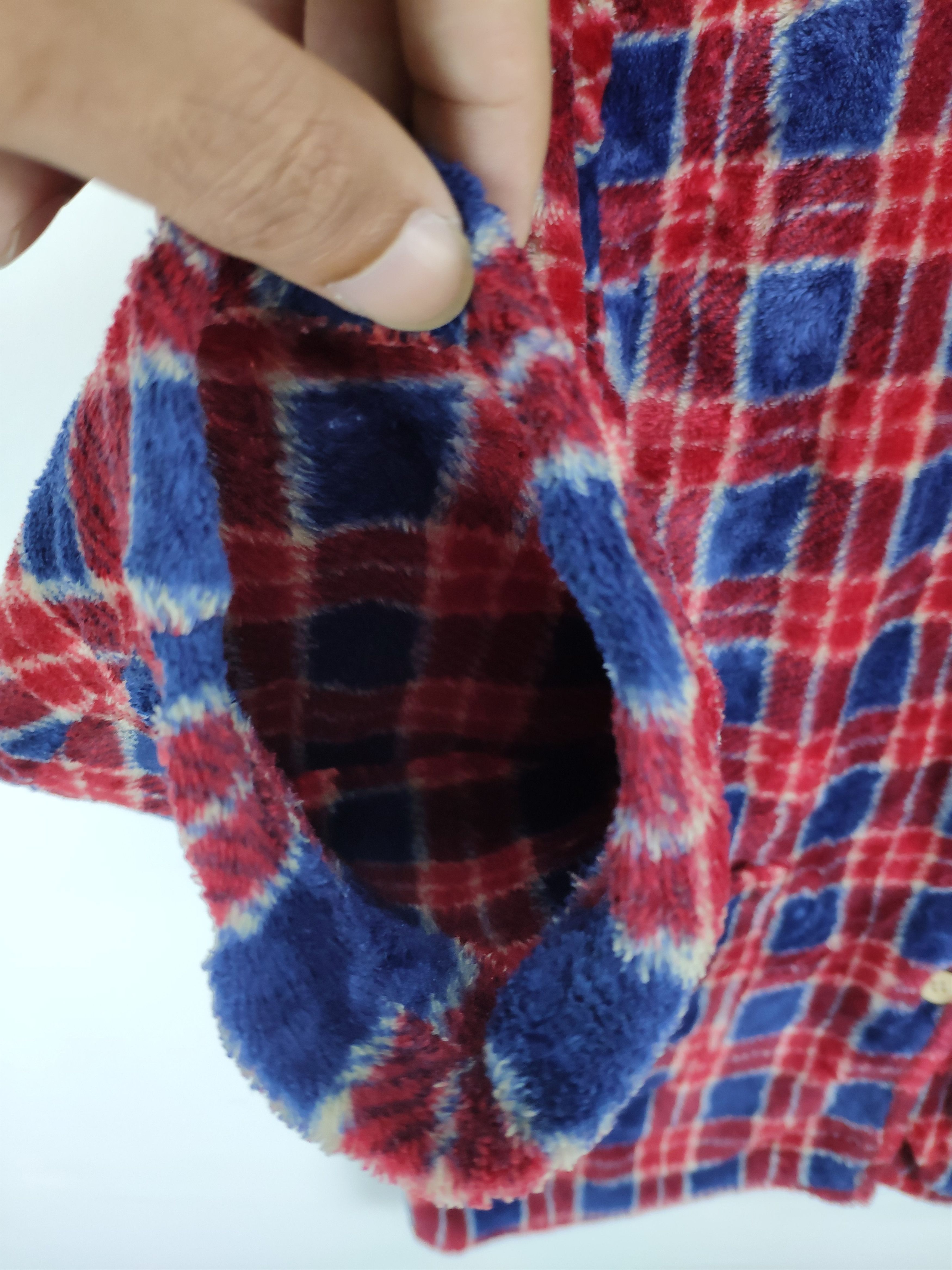 Japanese Brand Vintage Fleece Shirt Button Up Checkered Size M / US 6-8 / IT 42-44 - 5 Thumbnail