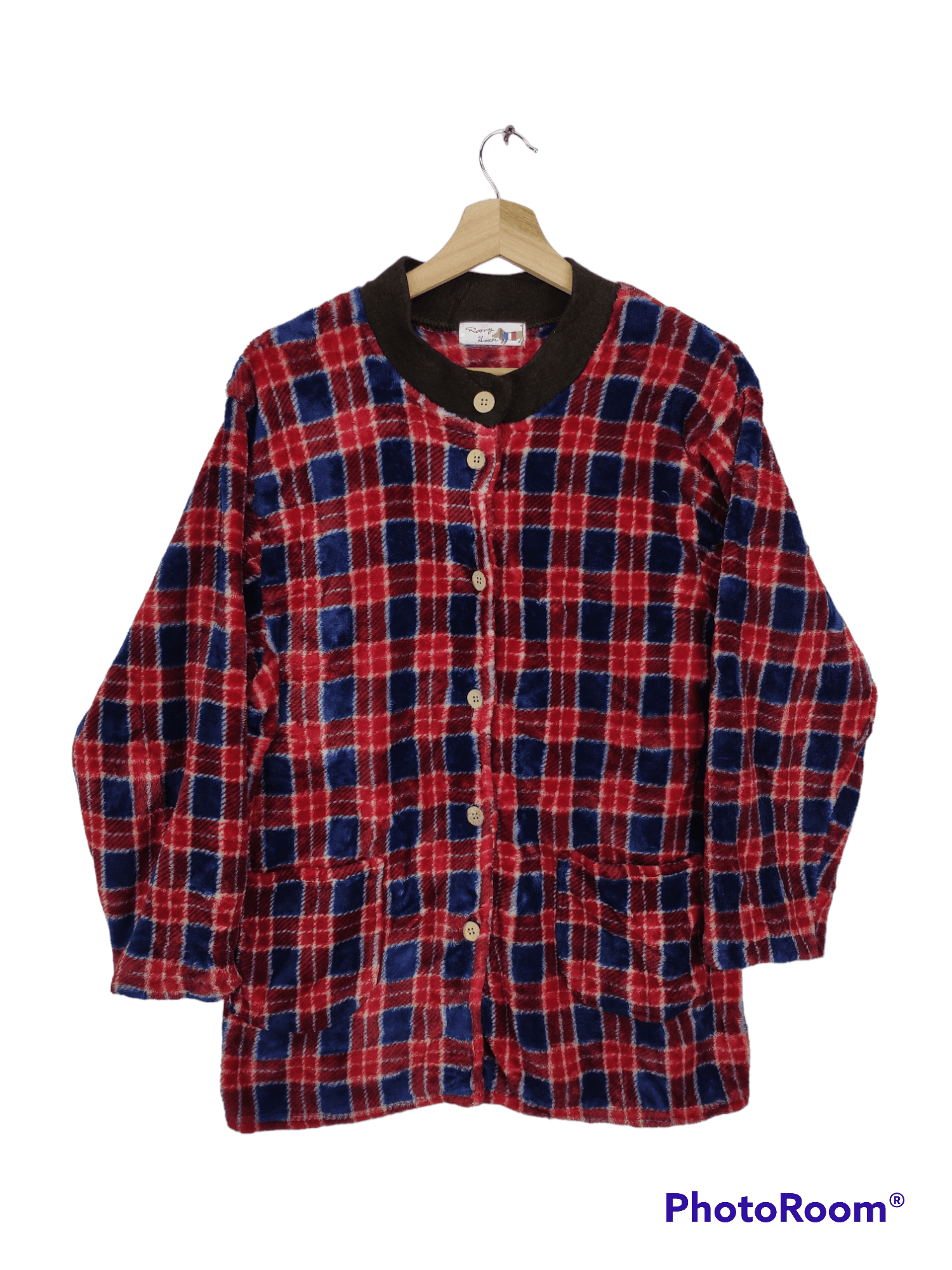 Japanese Brand Vintage Fleece Shirt Button Up Checkered Size M / US 6-8 / IT 42-44 - 1 Thumbnail