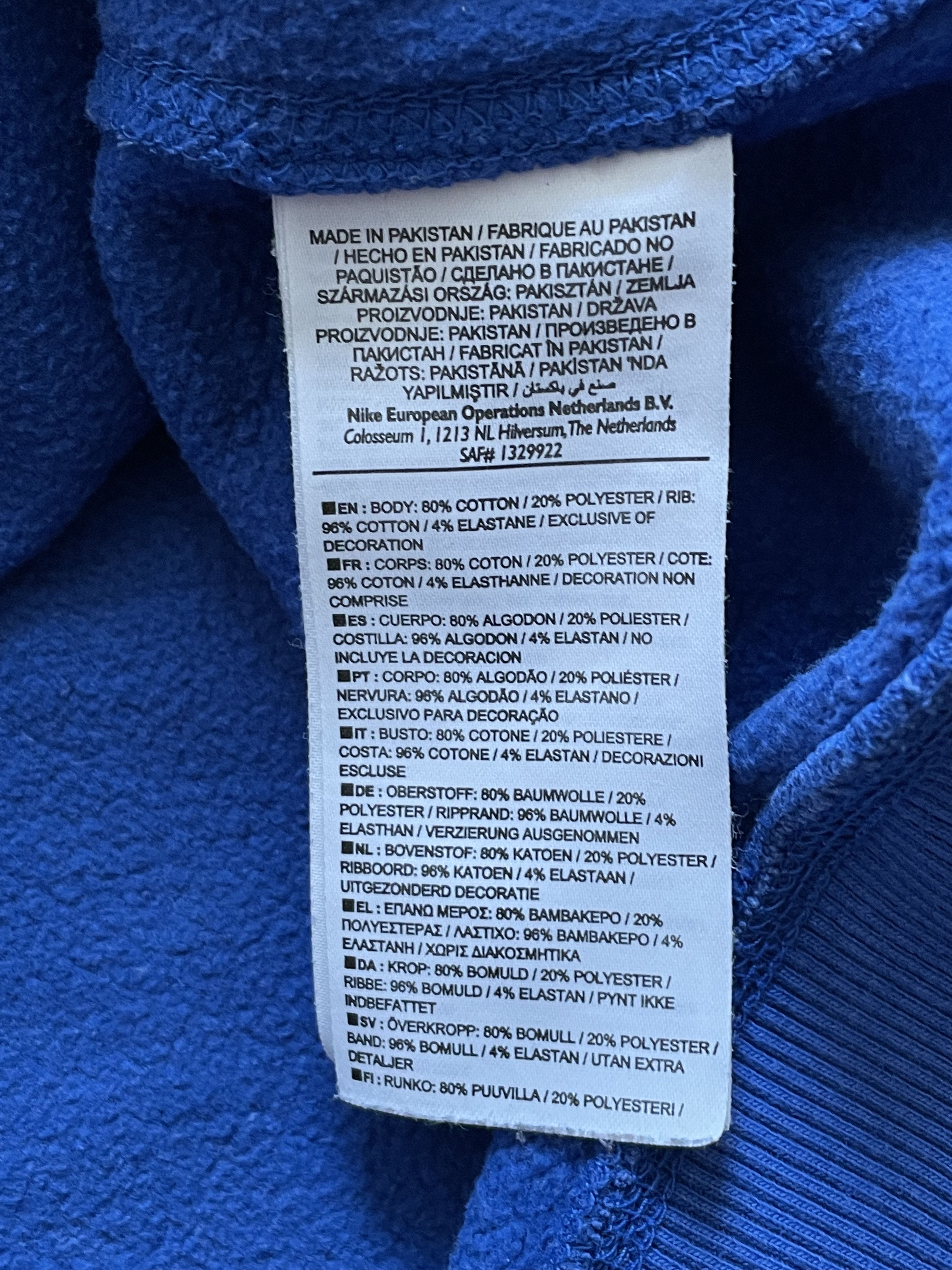 Nike × Vintage Vintage Nike Blue Sweatshirt Rare Swoosh Drill Hype Size US XXL / EU 58 / 5 - 5 Thumbnail