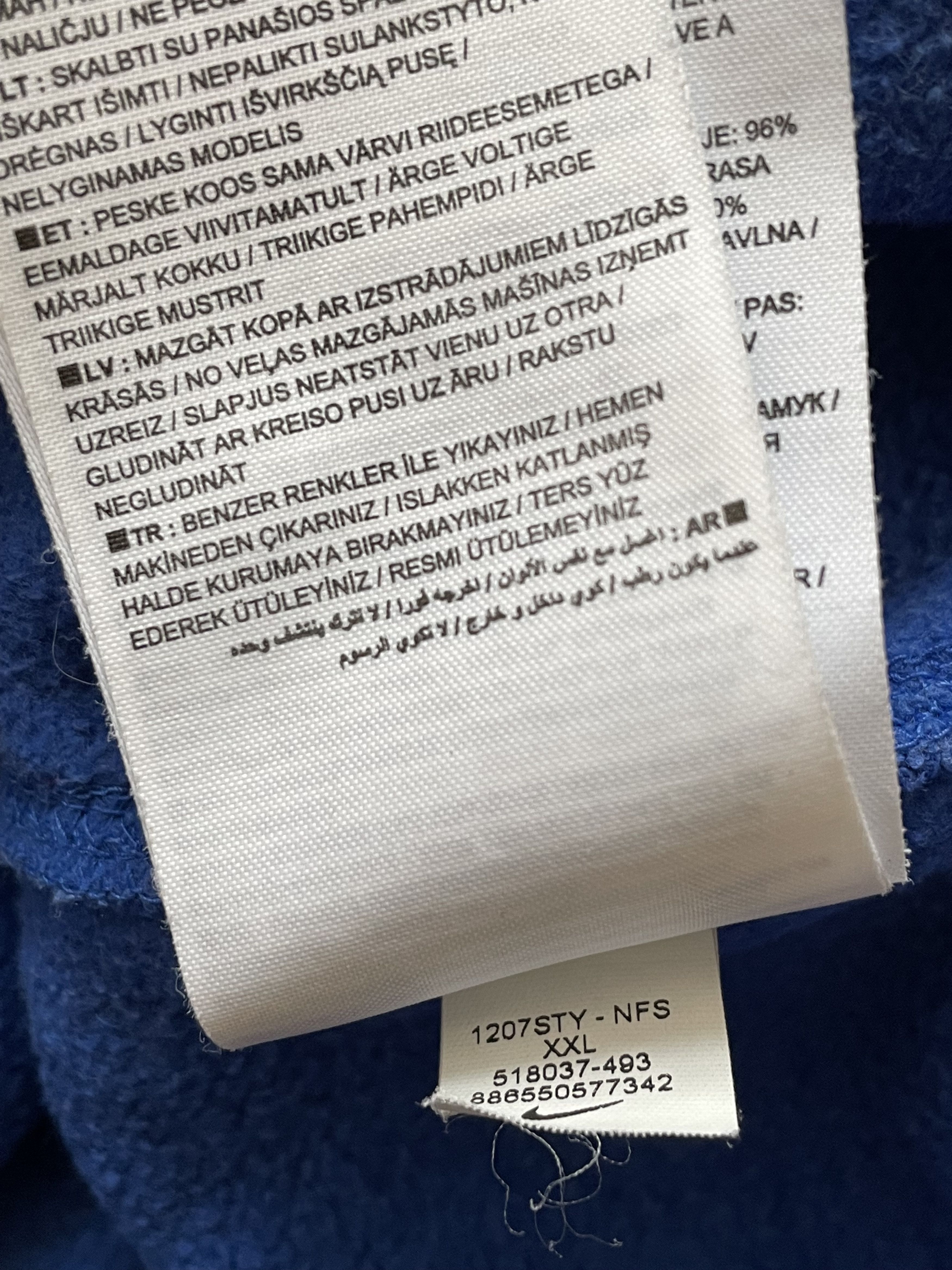 Nike × Vintage Vintage Nike Blue Sweatshirt Rare Swoosh Drill Hype Size US XXL / EU 58 / 5 - 6 Thumbnail