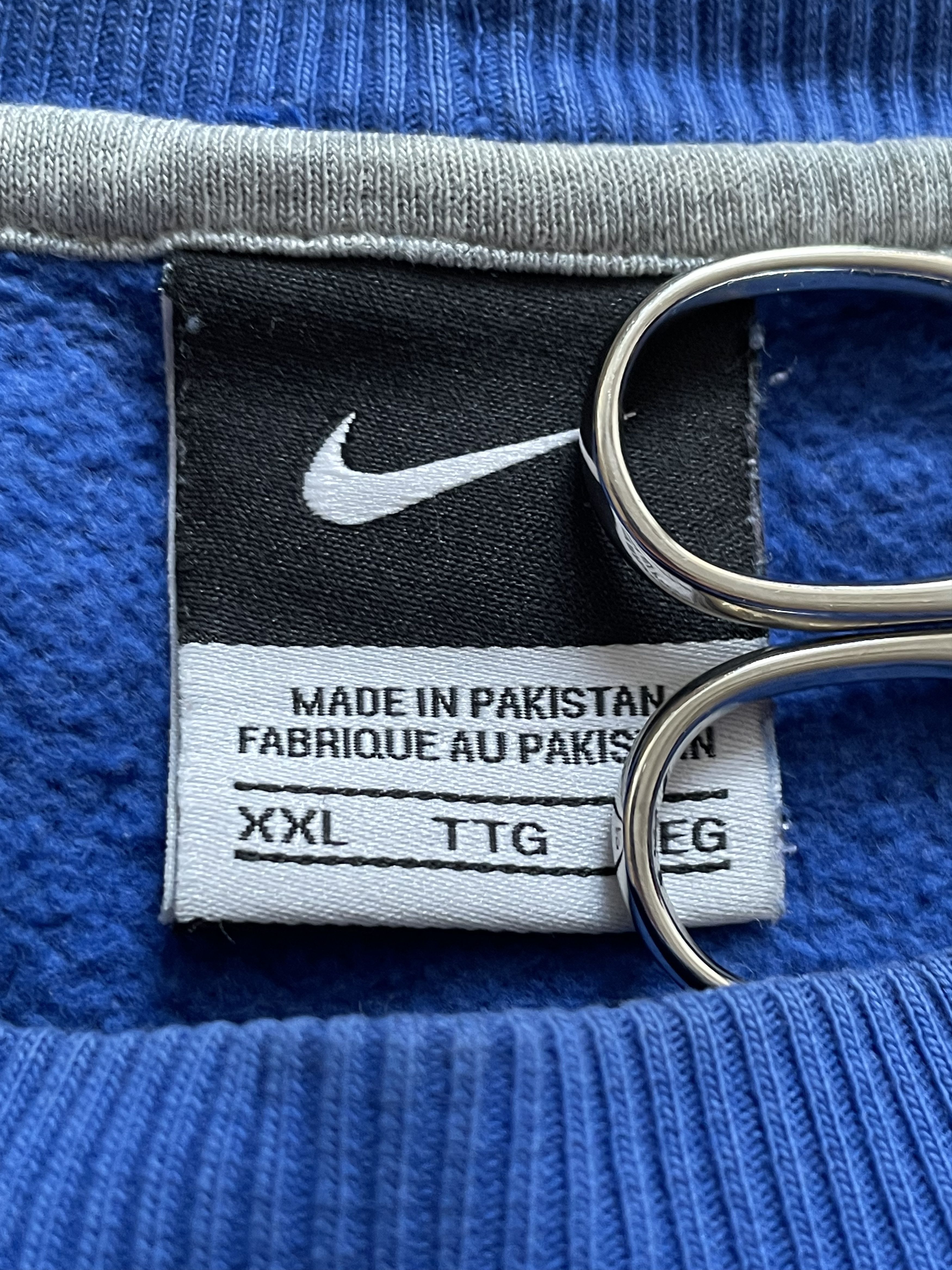 Nike × Vintage Vintage Nike Blue Sweatshirt Rare Swoosh Drill Hype Size US XXL / EU 58 / 5 - 3 Thumbnail