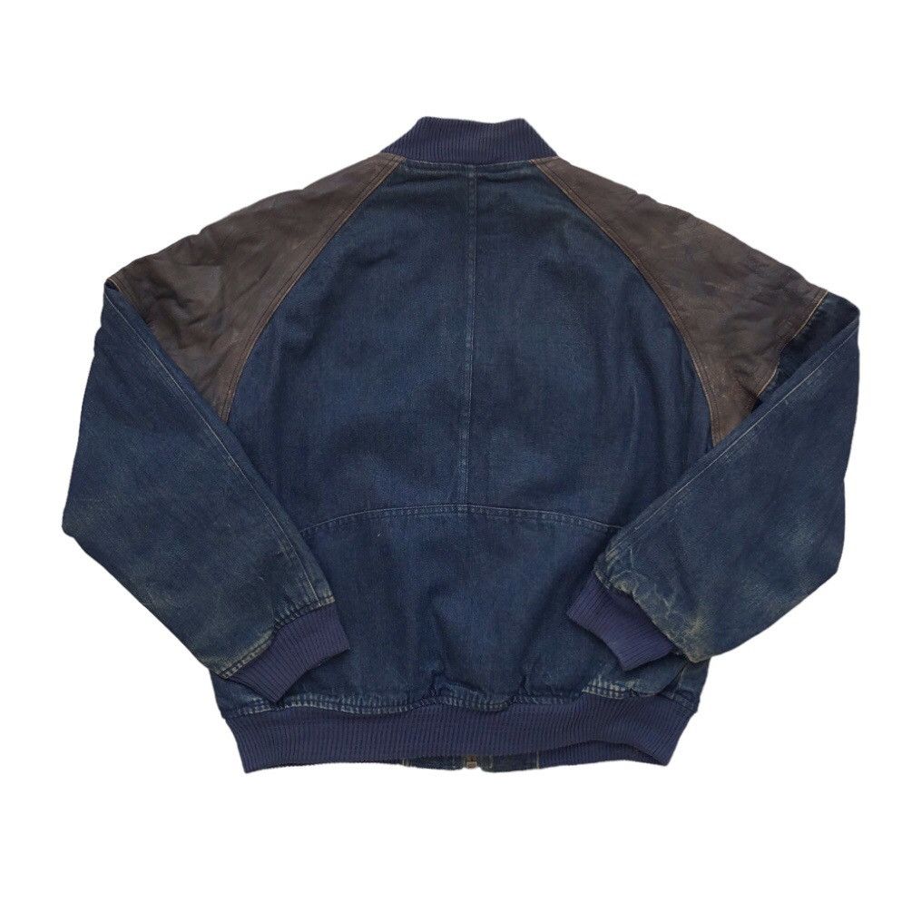 Vintage Vintage Step Out Lined Blanket Denim Leather Bomber Jacket Size US L / EU 52-54 / 3 - 5 Thumbnail