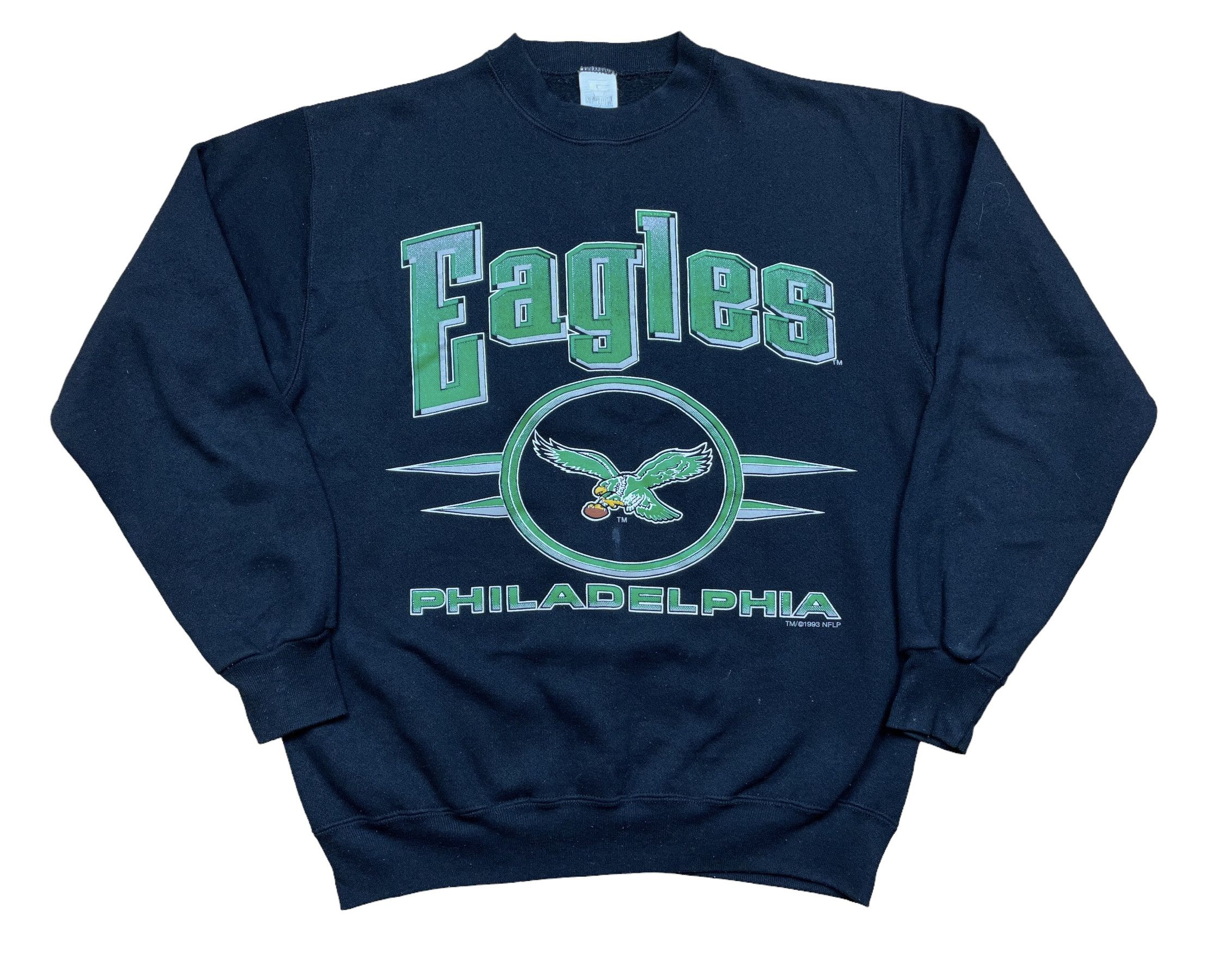 image of Vintage 1993 Philadelphia Eagles Nfl Sweatshirt Y2K Hype in Black, Men's (Size Medium)