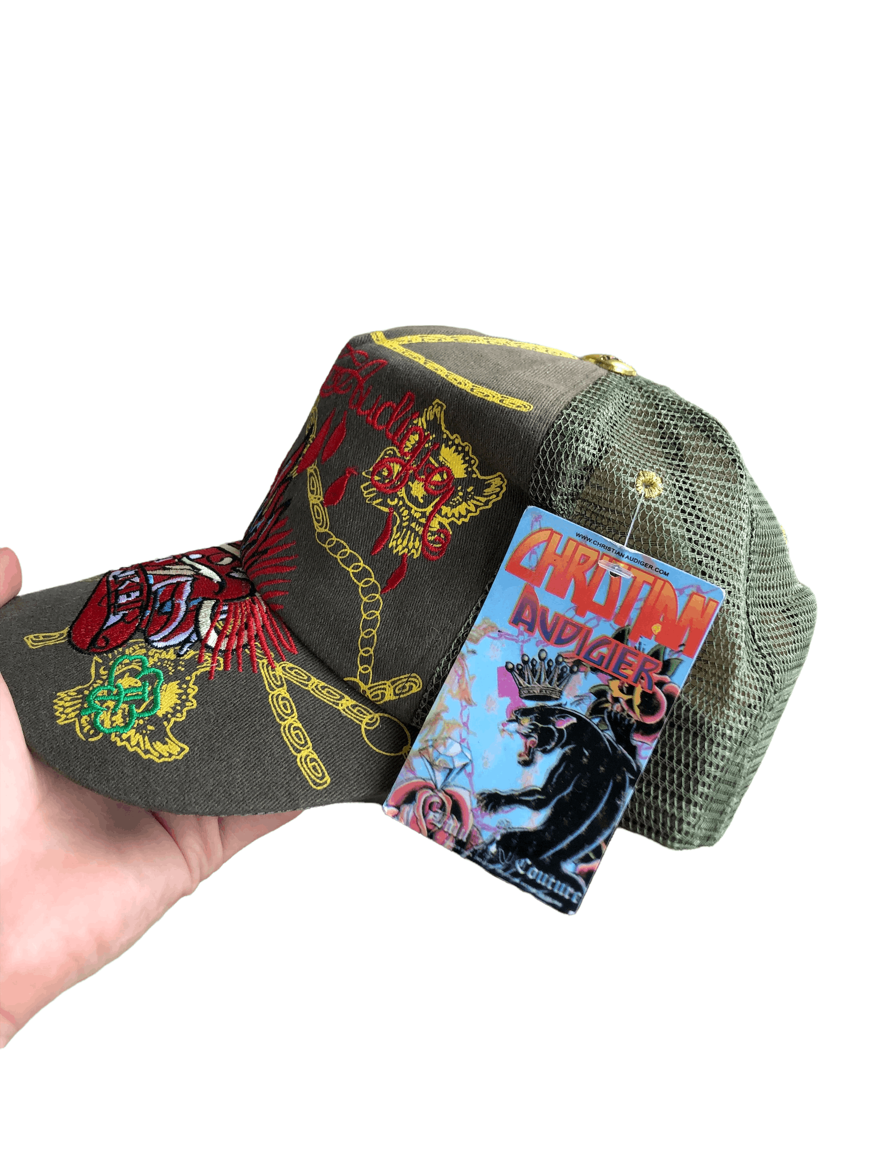 Christian Audigier × Ed Hardy Ed Hardy Audigier Heart Tiger Cap Excellent Drill y2k Hype Size ONE SIZE - 2 Thumbnail