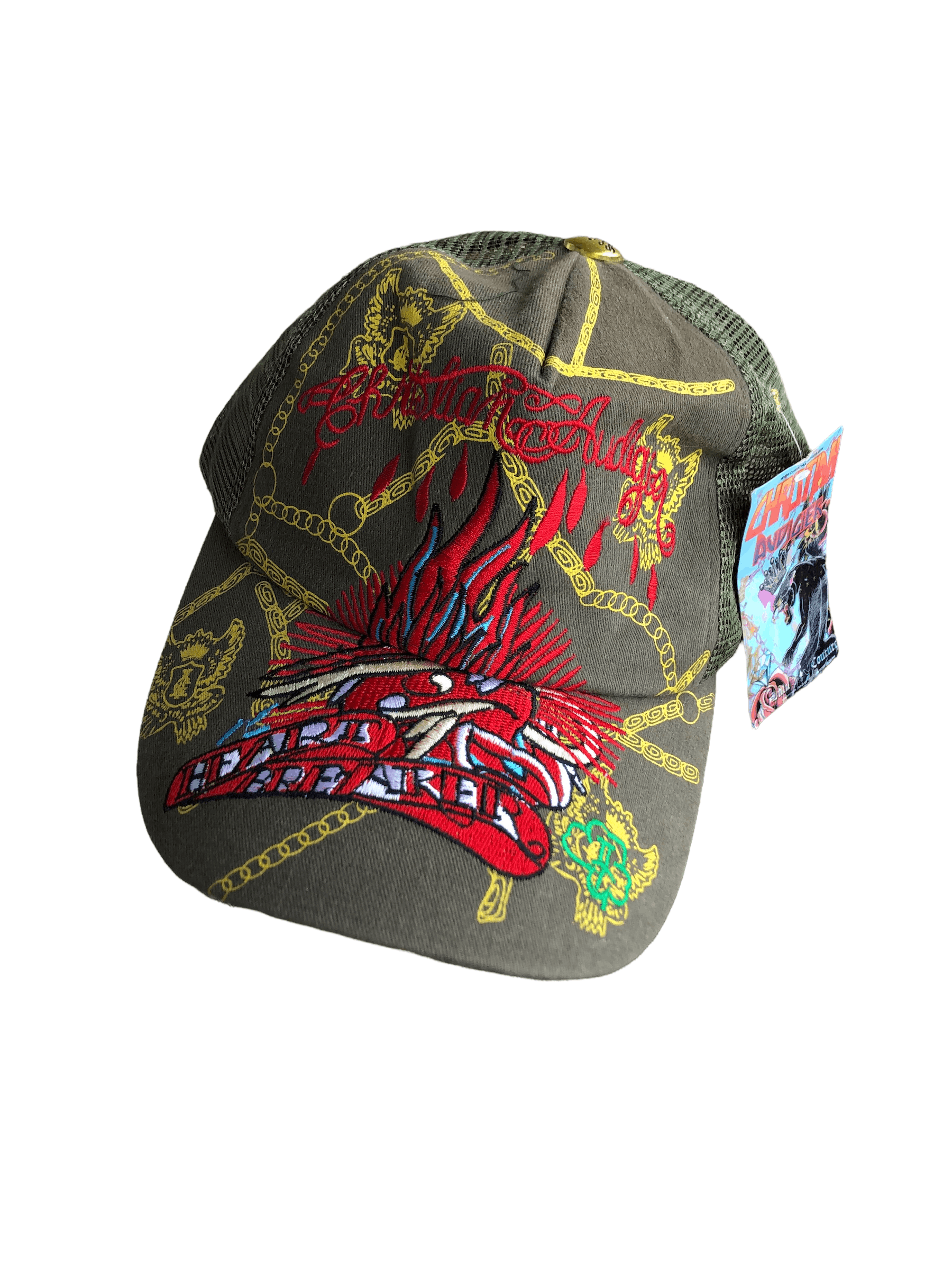 Christian Audigier × Ed Hardy Ed Hardy Audigier Heart Tiger Cap Excellent Drill y2k Hype Size ONE SIZE - 1 Thumbnail