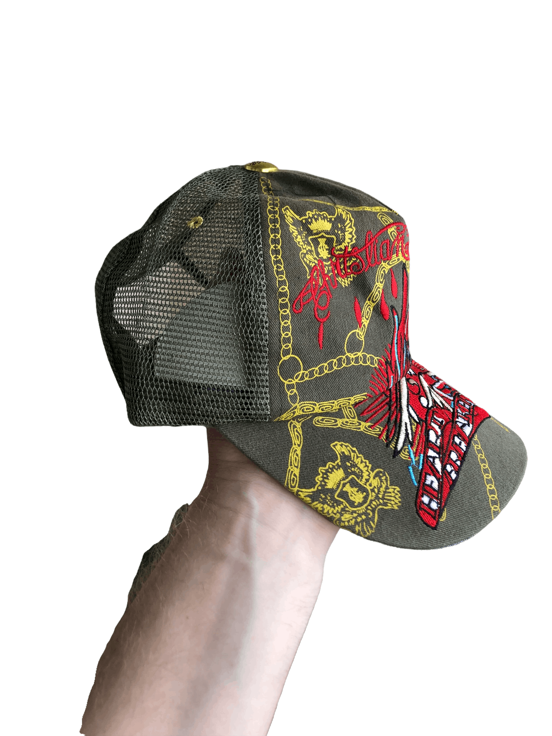 Christian Audigier × Ed Hardy Ed Hardy Audigier Heart Tiger Cap Excellent Drill y2k Hype Size ONE SIZE - 3 Thumbnail