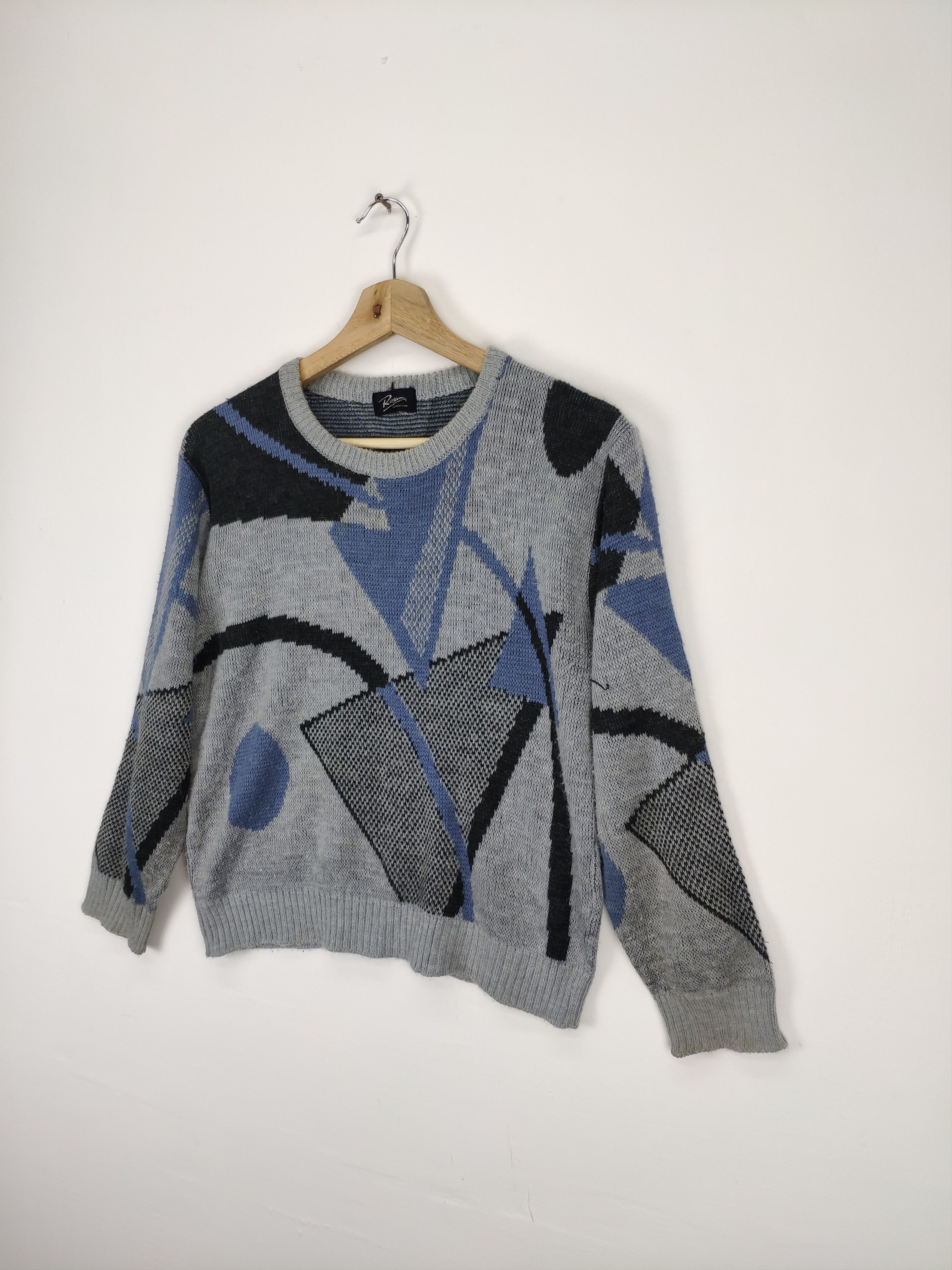 Aran Isles Knitwear × Japanese Brand × Vintage Vintage Wool Knit Sweater Abstract Motif Size US S / EU 44-46 / 1 - 2 Thumbnail