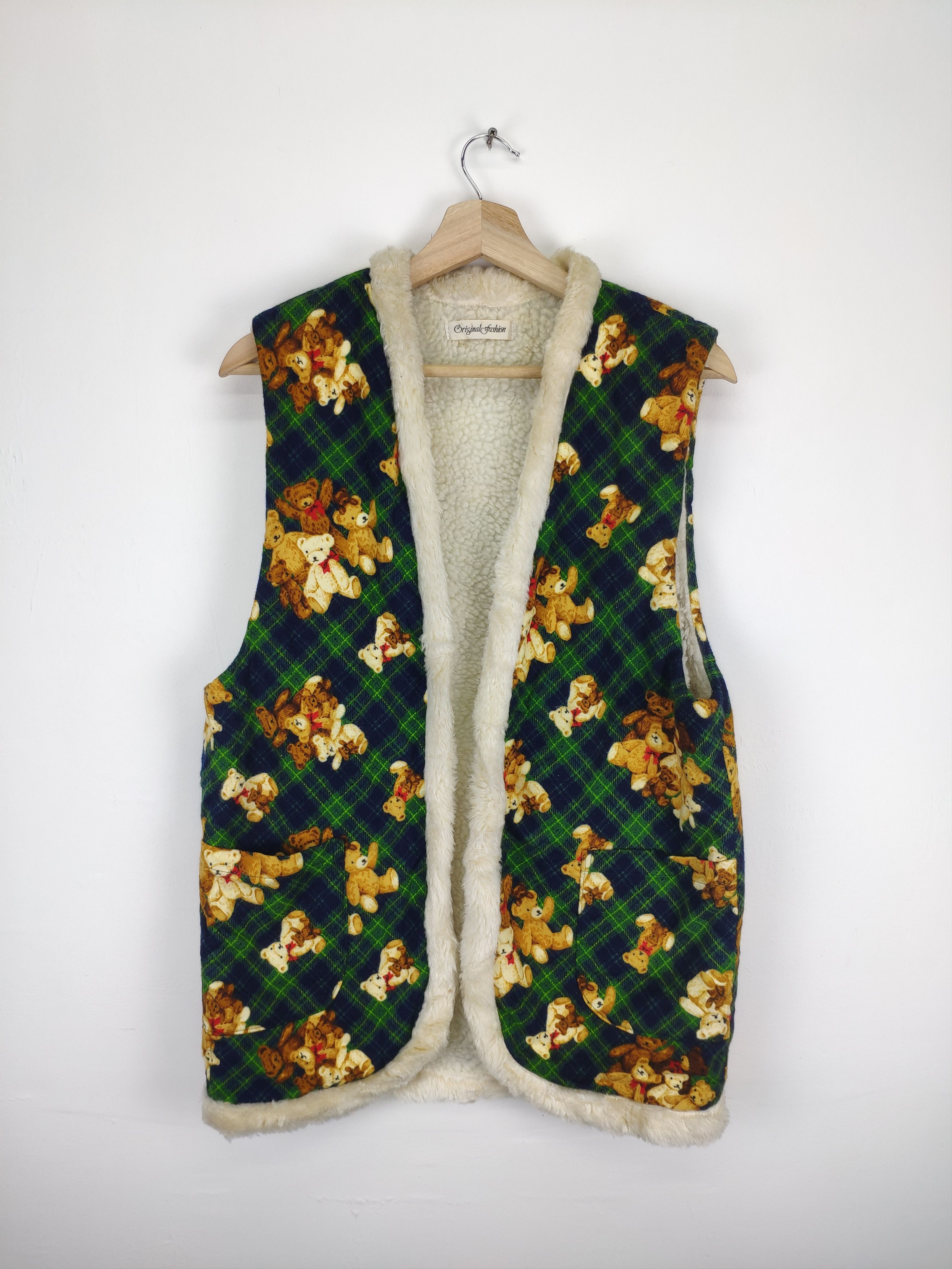 Vintage Vintage Vest Cardigan Lining Sherpa Polo Bear Style Size US M / EU 48-50 / 2 - 2 Thumbnail