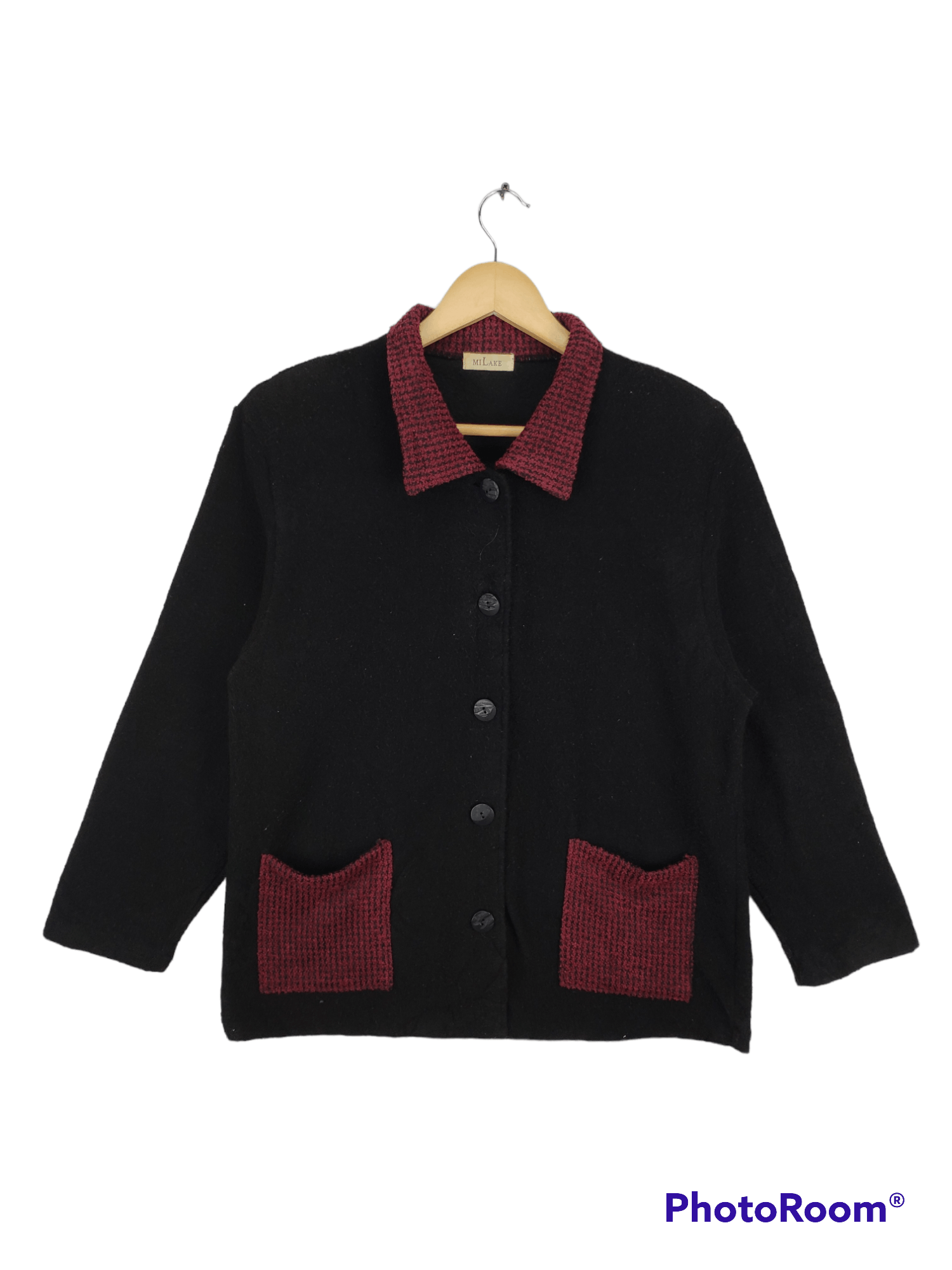 Japanese Brand × Vintage 🇯🇵 Vintage 1990s Wool Shirt Button Up by Milake Size M / US 6-8 / IT 42-44 - 1 Thumbnail