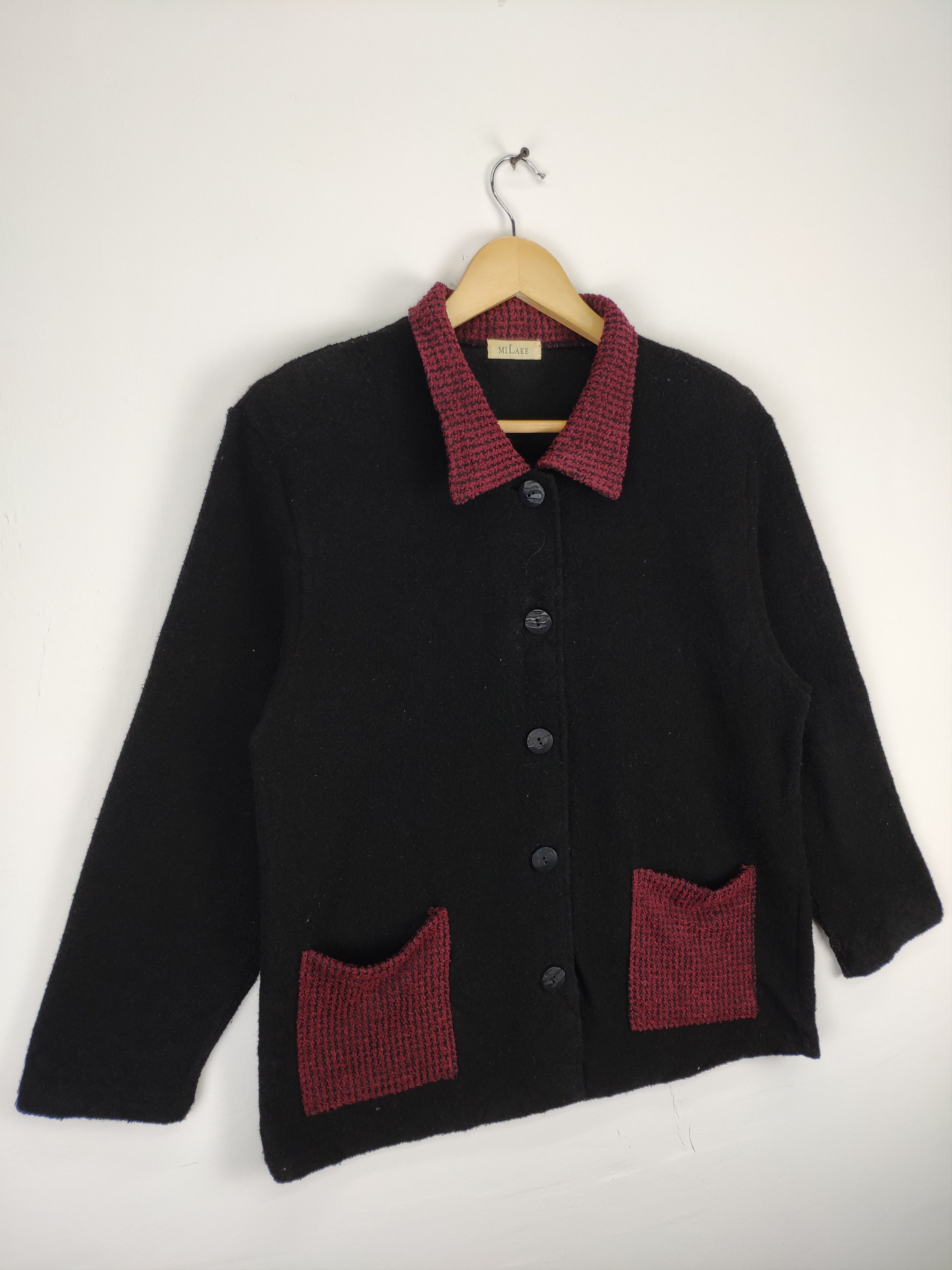 Japanese Brand × Vintage 🇯🇵 Vintage 1990s Wool Shirt Button Up by Milake Size M / US 6-8 / IT 42-44 - 3 Thumbnail