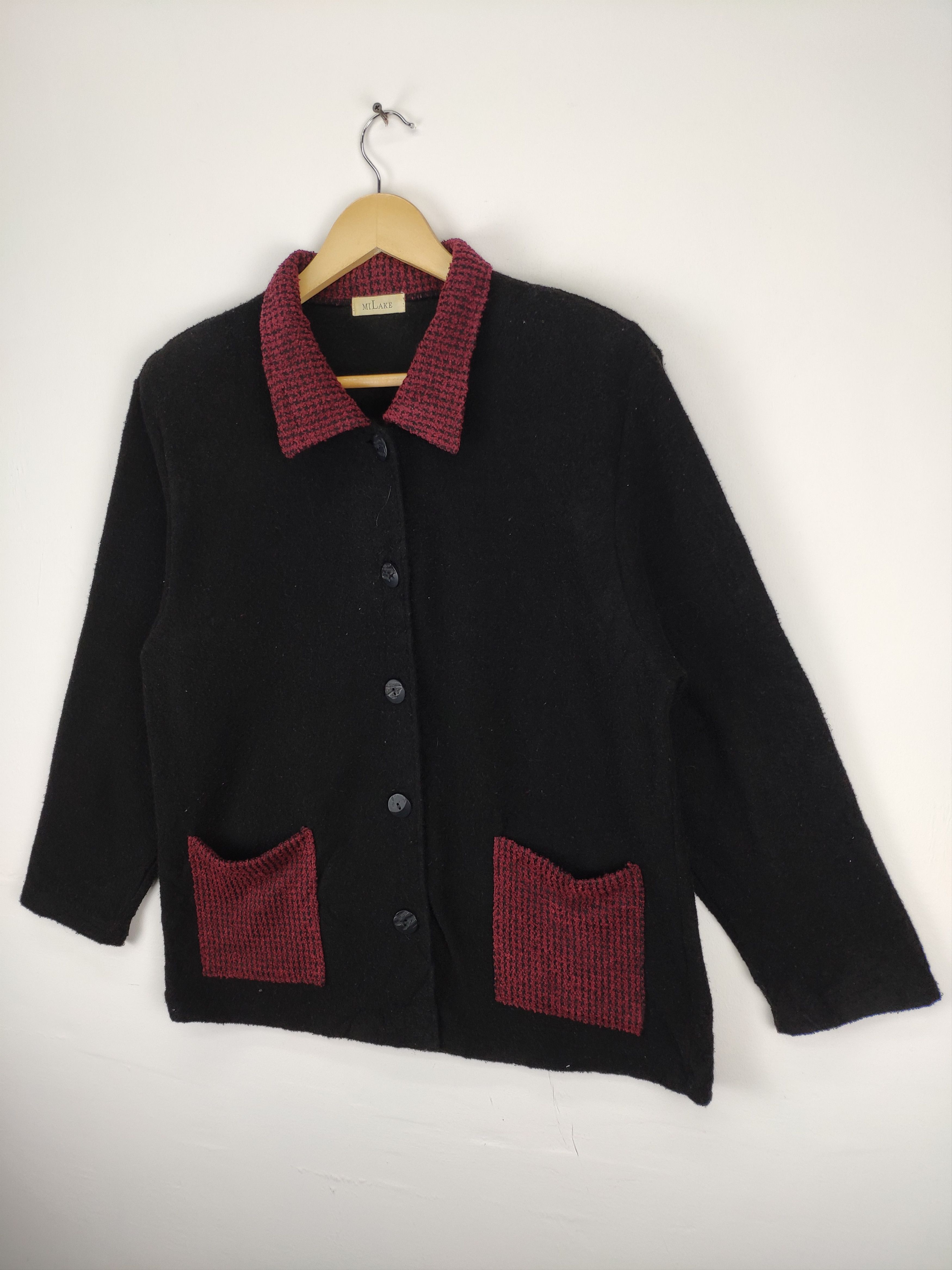 Japanese Brand × Vintage 🇯🇵 Vintage 1990s Wool Shirt Button Up by Milake Size M / US 6-8 / IT 42-44 - 2 Thumbnail