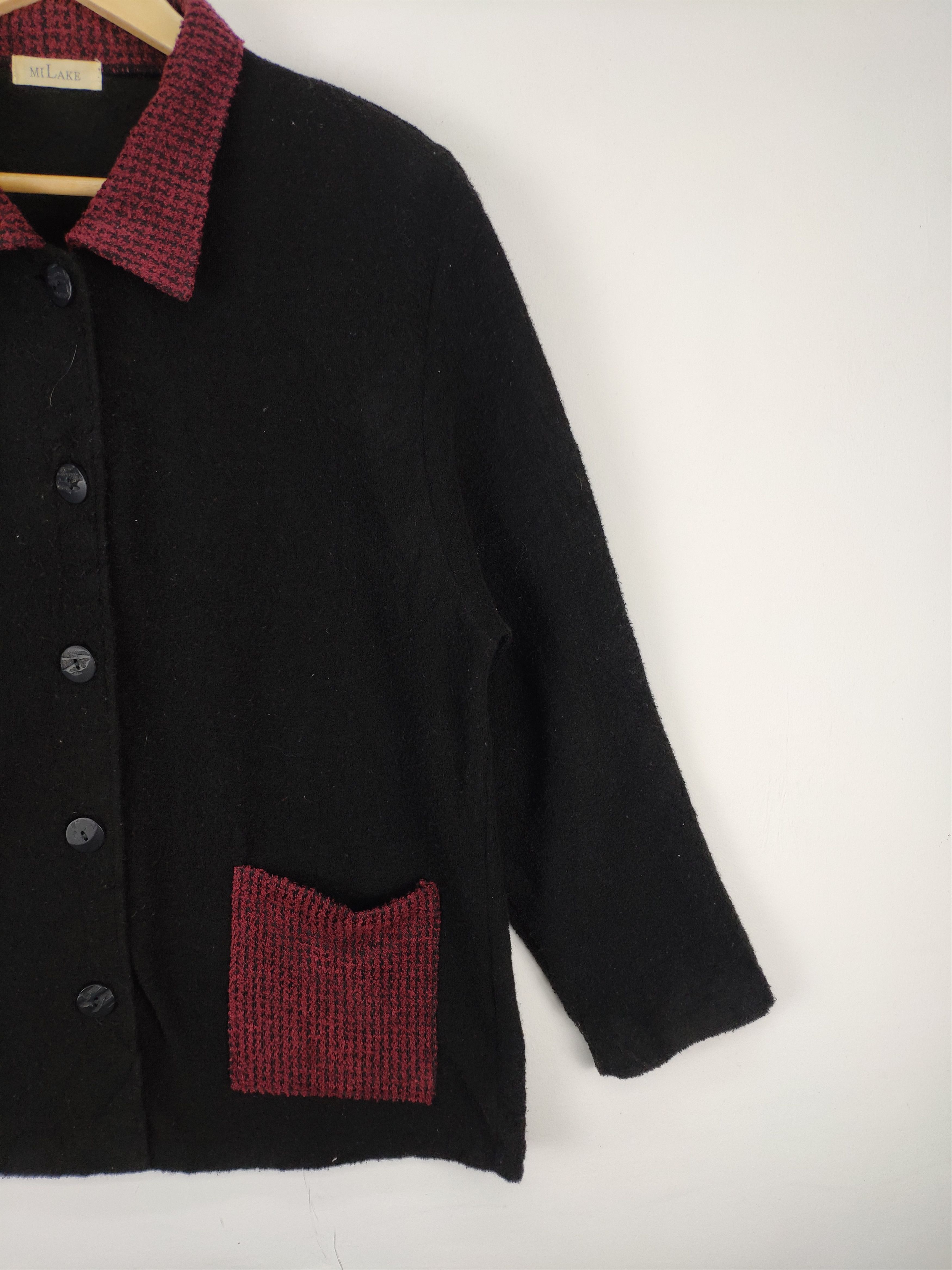 Japanese Brand × Vintage 🇯🇵 Vintage 1990s Wool Shirt Button Up by Milake Size M / US 6-8 / IT 42-44 - 7 Thumbnail