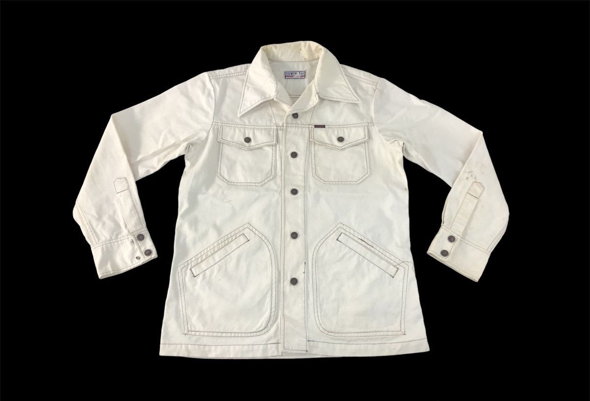 Edwin × Vintage 90s Edwin Denim Jacket Button Up Multi Pocket Western K1076j Size US M / EU 48-50 / 2 - 1 Thumbnail