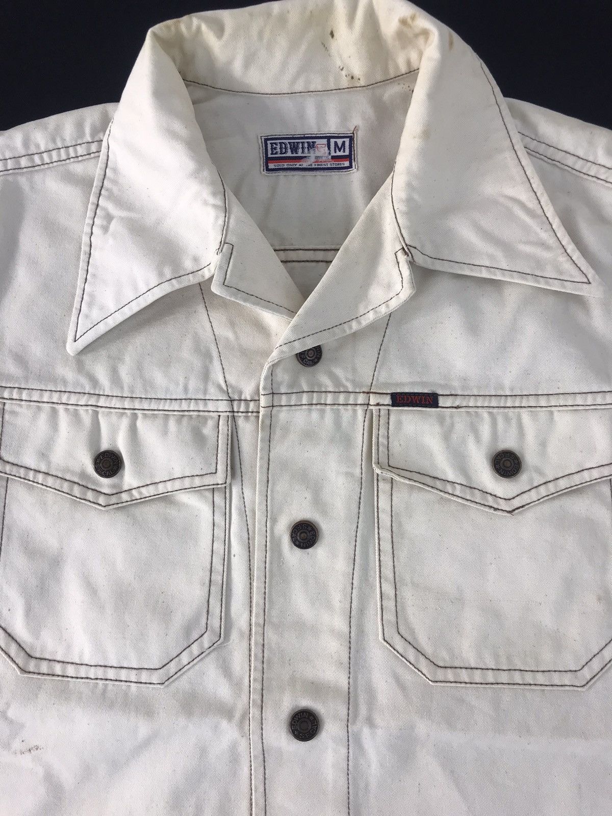 Edwin × Vintage 90s Edwin Denim Jacket Button Up Multi Pocket Western K1076j Size US M / EU 48-50 / 2 - 2 Thumbnail