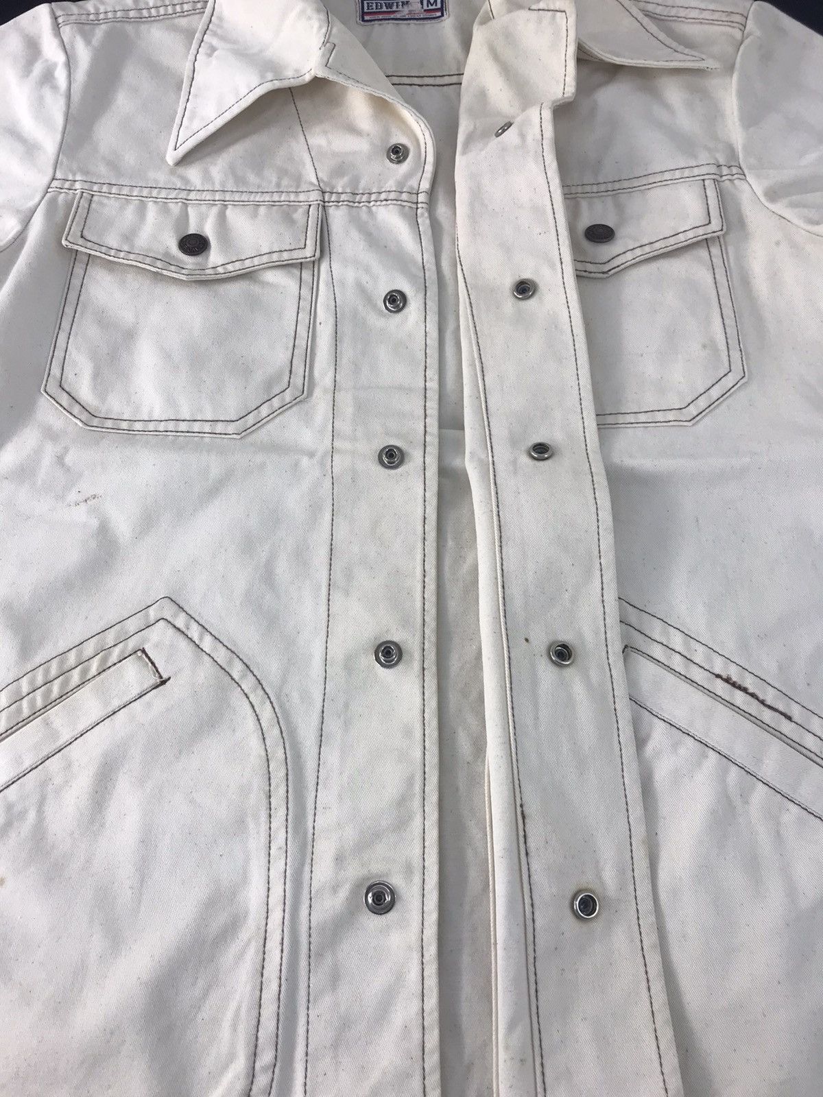 Edwin × Vintage 90s Edwin Denim Jacket Button Up Multi Pocket Western K1076j Size US M / EU 48-50 / 2 - 4 Thumbnail