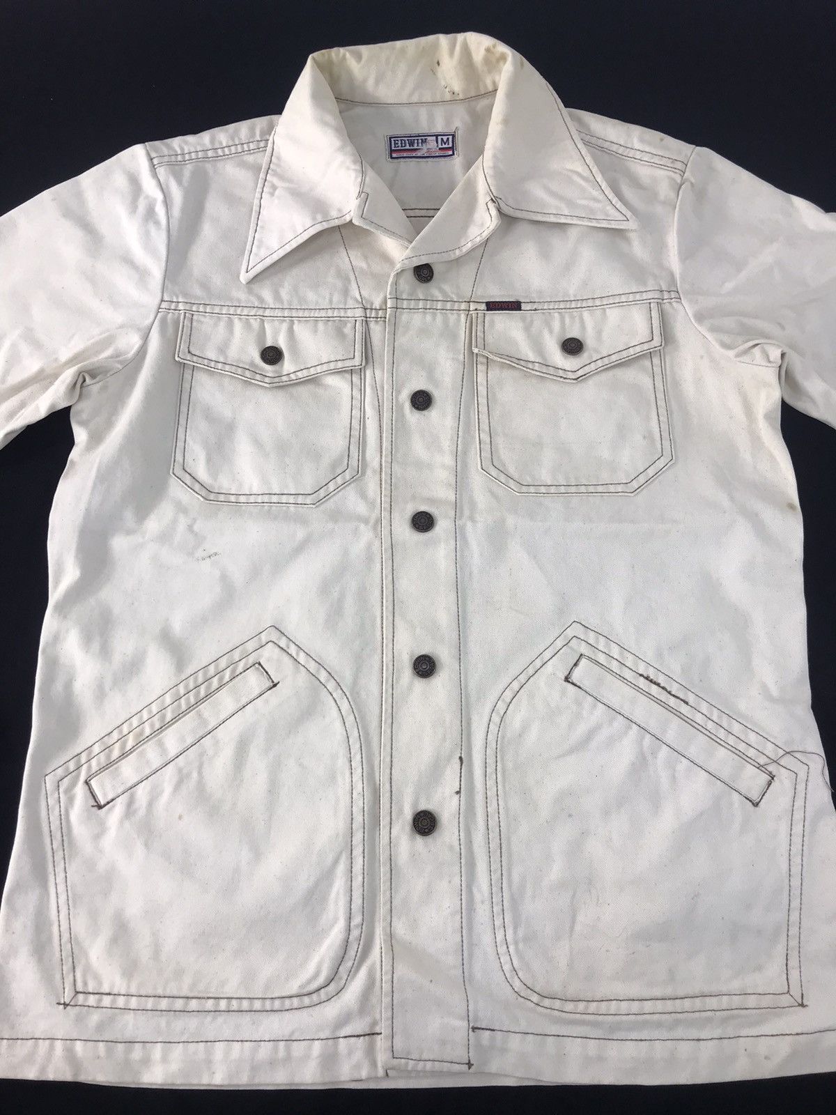 Edwin × Vintage 90s Edwin Denim Jacket Button Up Multi Pocket Western K1076j Size US M / EU 48-50 / 2 - 3 Thumbnail