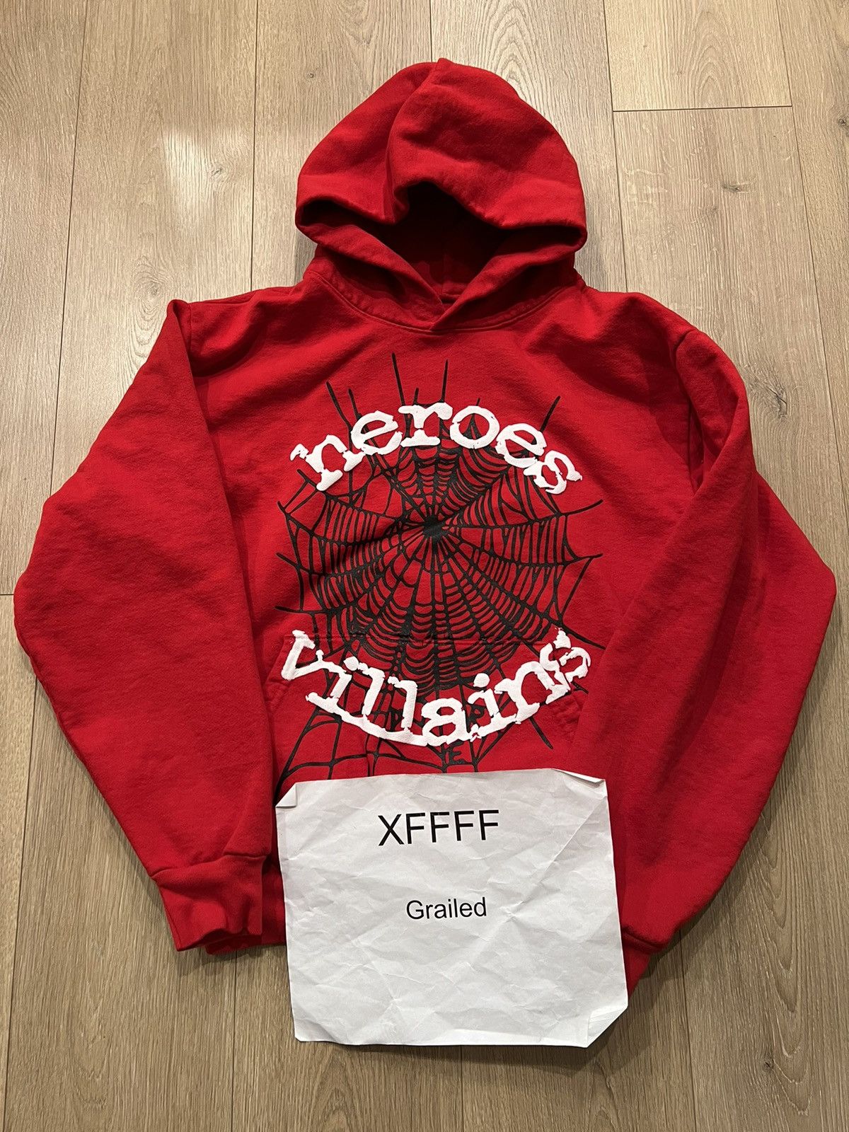 Spider Worldwide *NEW RARE* SPIDER HEROES AND VILLAINS HOODIE RED LARGE ...