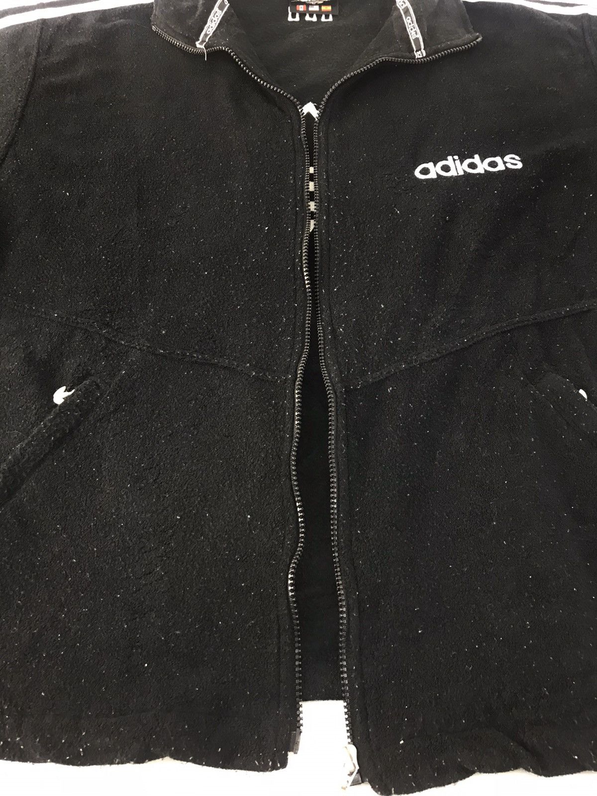 Adidas × Vintage 90s Adidas Trifoil Grizzly Fluffy Fleece Jacket K1072j Size US L / EU 52-54 / 3 - 4 Thumbnail