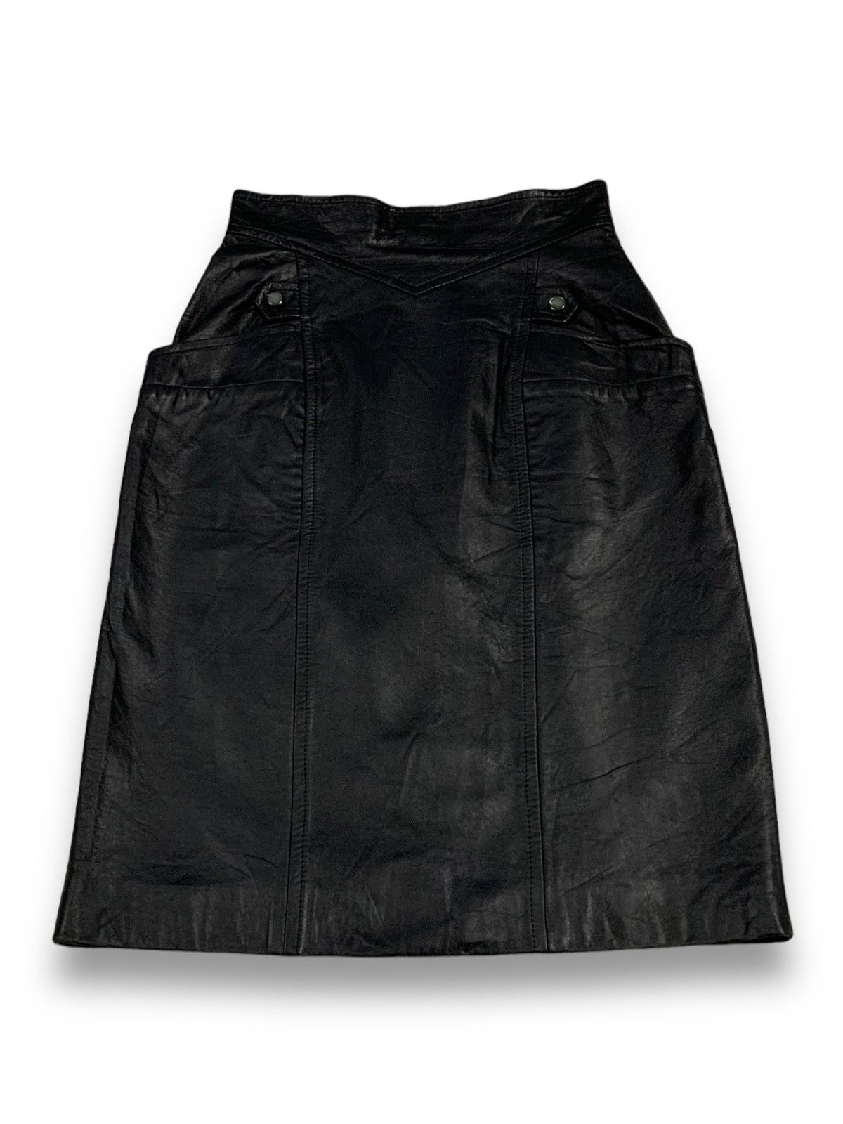 Japanese Brand Japanese Brand CIEL-UN Sheepskin Leather Pencil Mini Skirt Size 27" / US 4 / IT 40 - 11 Thumbnail
