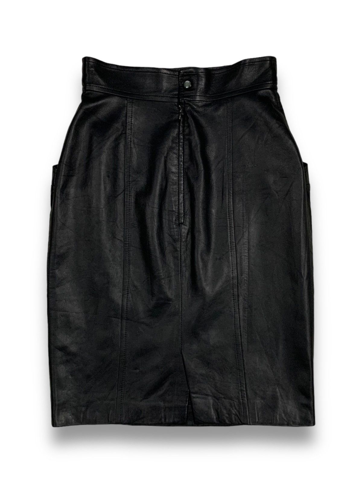 Japanese Brand Japanese Brand CIEL-UN Sheepskin Leather Pencil Mini Skirt Size 27" / US 4 / IT 40 - 4 Thumbnail