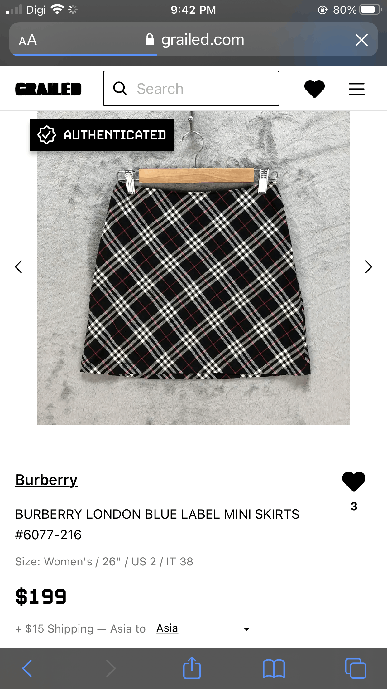 Burberry BURBERRY LONDON BLUE LABEL MINI SKIRTS #6077-216 Size 26" / US 2 / IT 38 - 5 Thumbnail