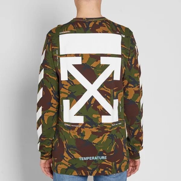 Off white outlet camo temperature tee