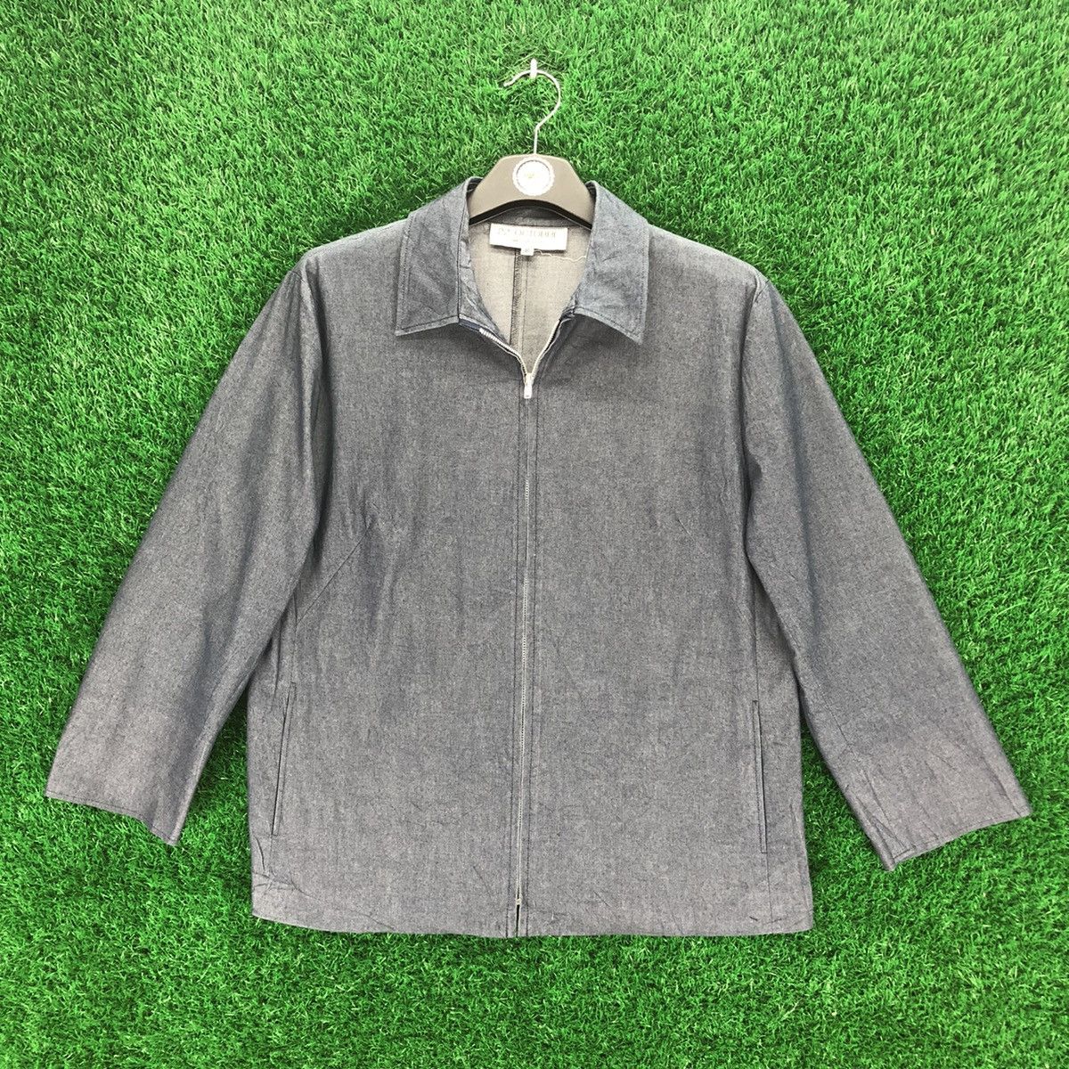 image of Vintage 90's Zipper Jacket By 22 Octobre Paris in Indigo Blue, Men's (Size Medium)