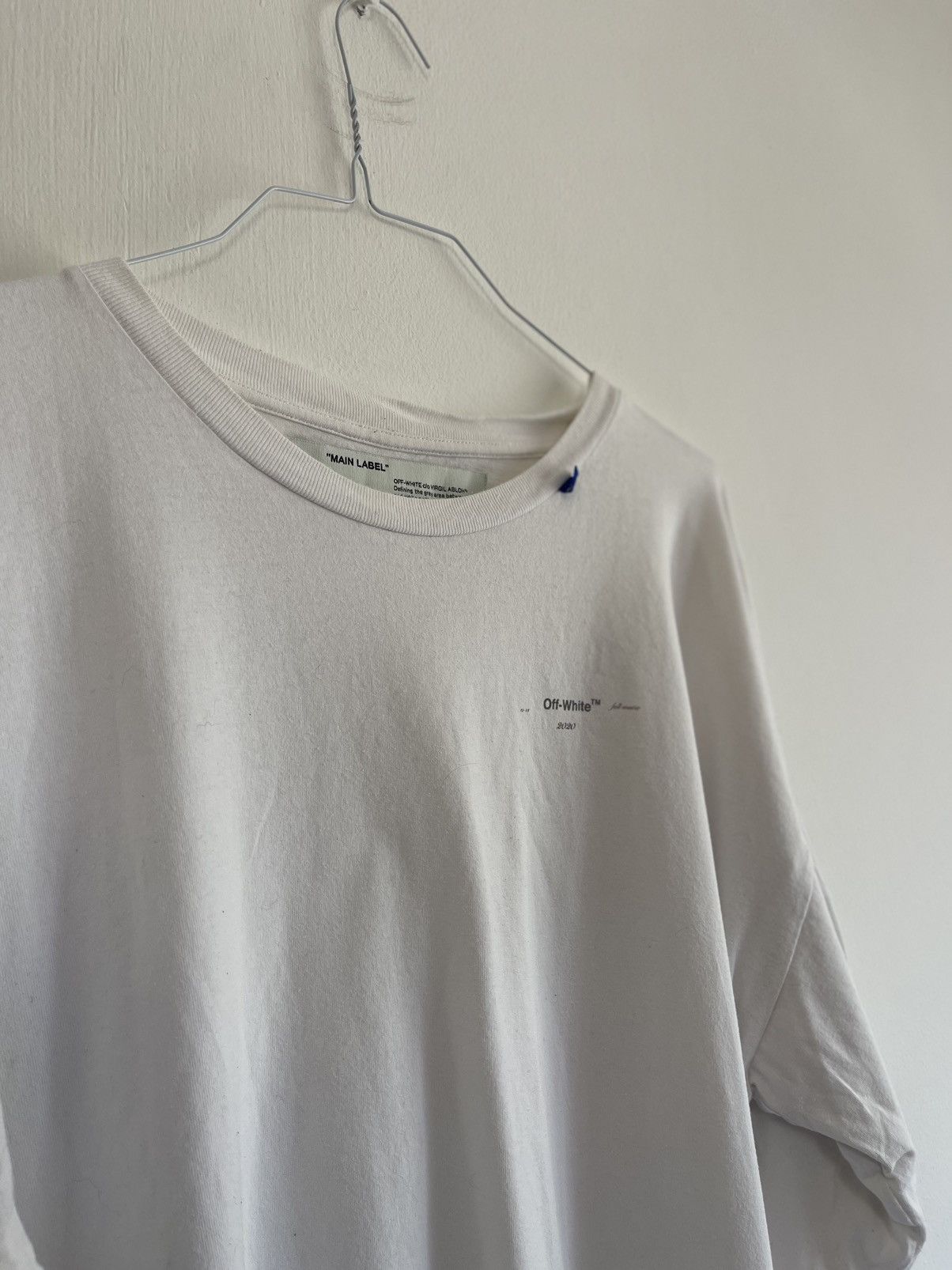 Off white unfinished double Long sleeve TEE