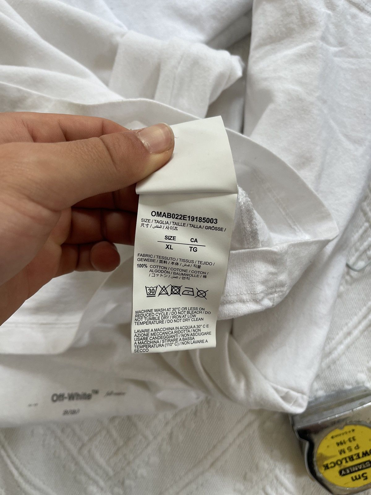 Off white unfinished double Long sleeve TEE