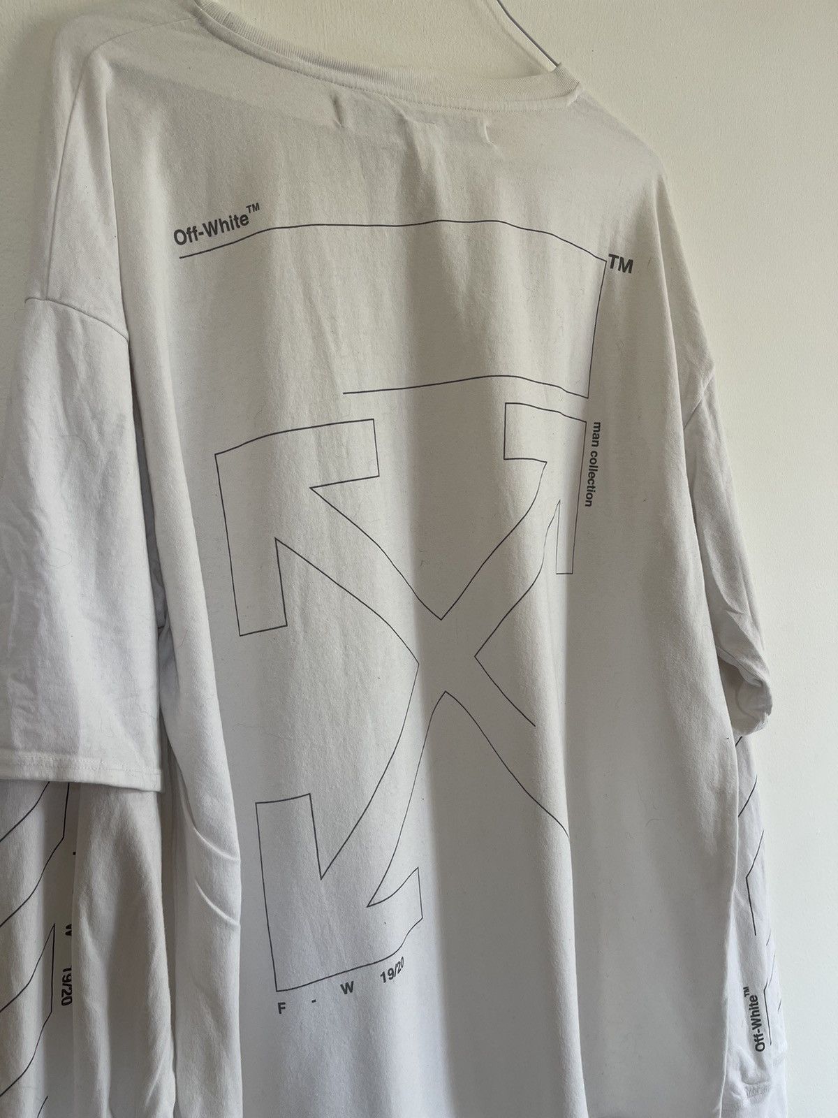 Off white unfinished double Long sleeve TEE